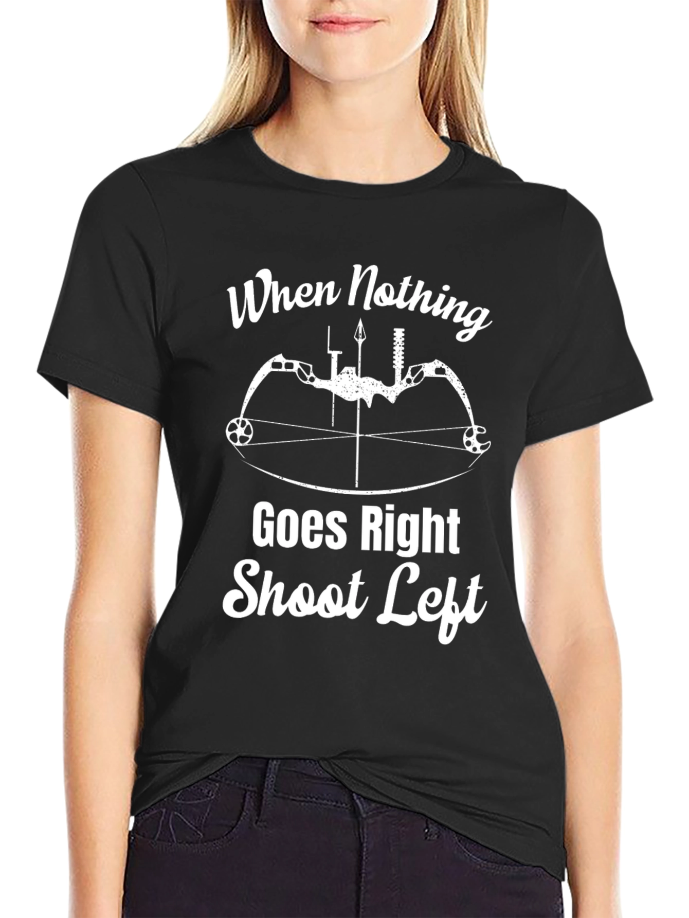 Black Funny Archery T-Shirt - When Nothing Goes Right view 2