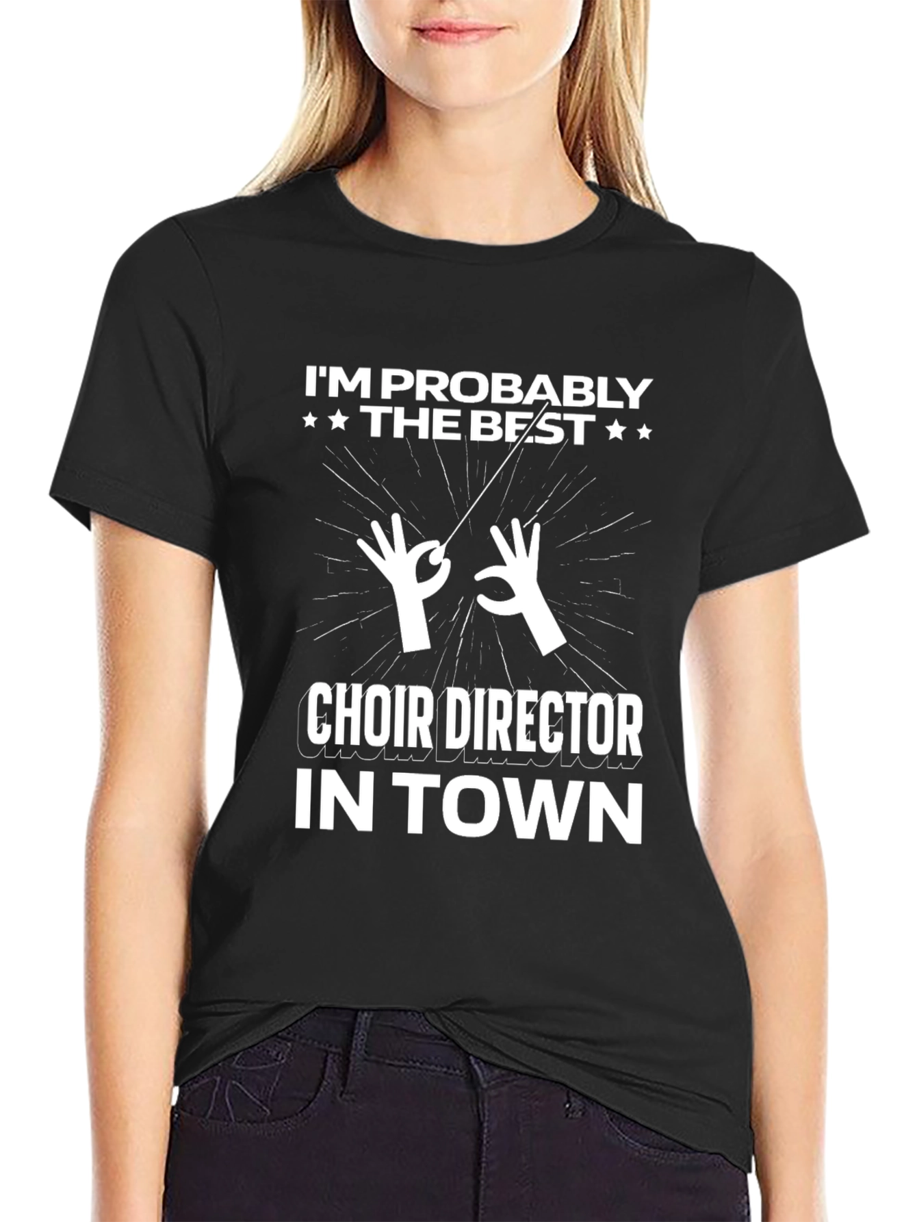 Black Choir Director T-Shirt - Musician Conductor Tee view 2