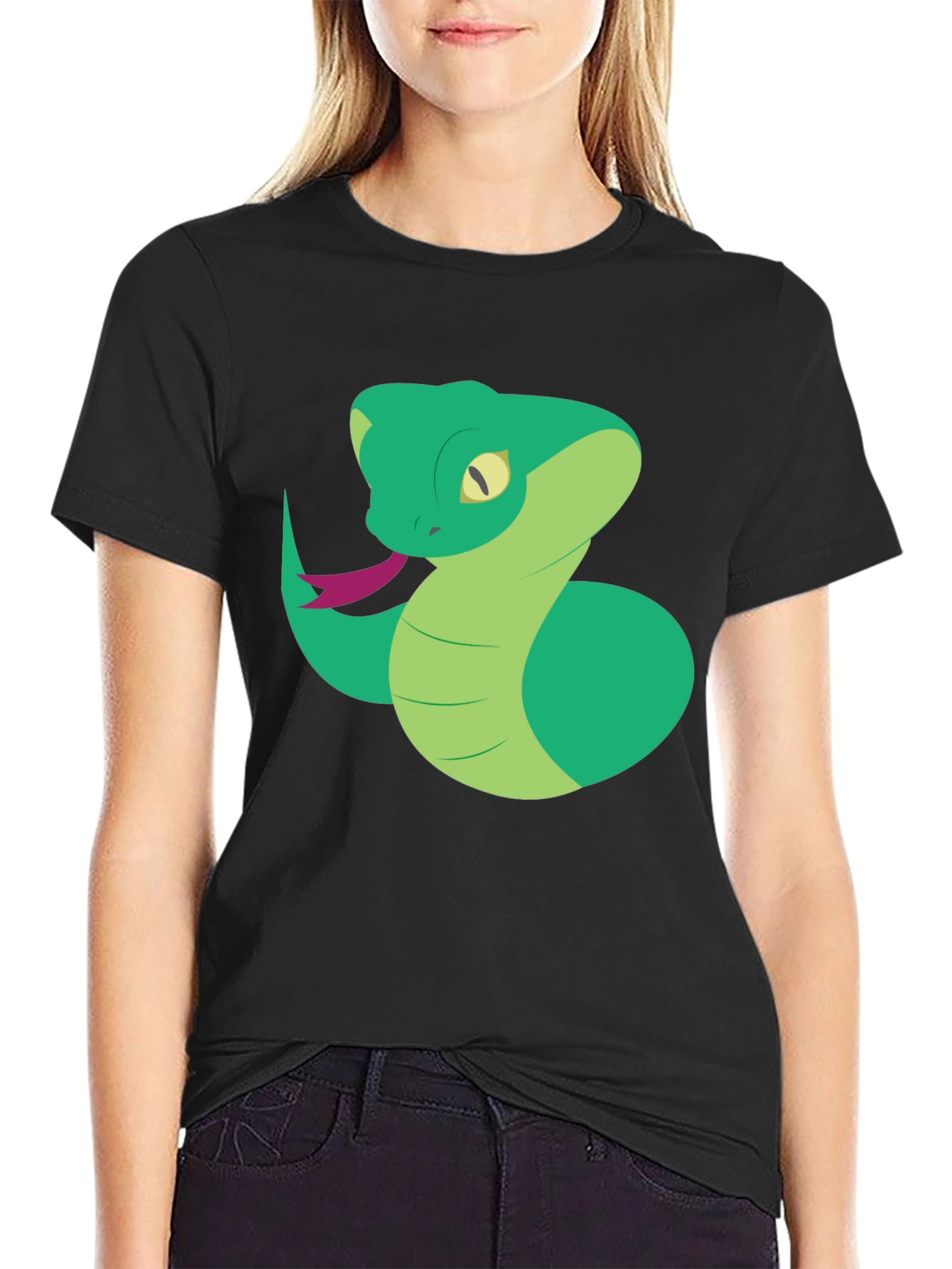 Black Snake Graphic T-Shirt - Black Casual Tee view 2