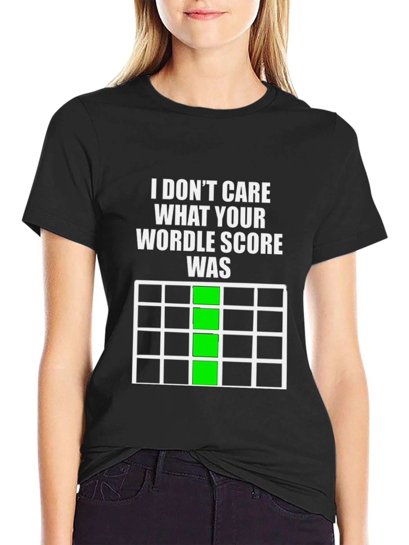Black Funny Wordle Score Graphic T-Shirt view 2