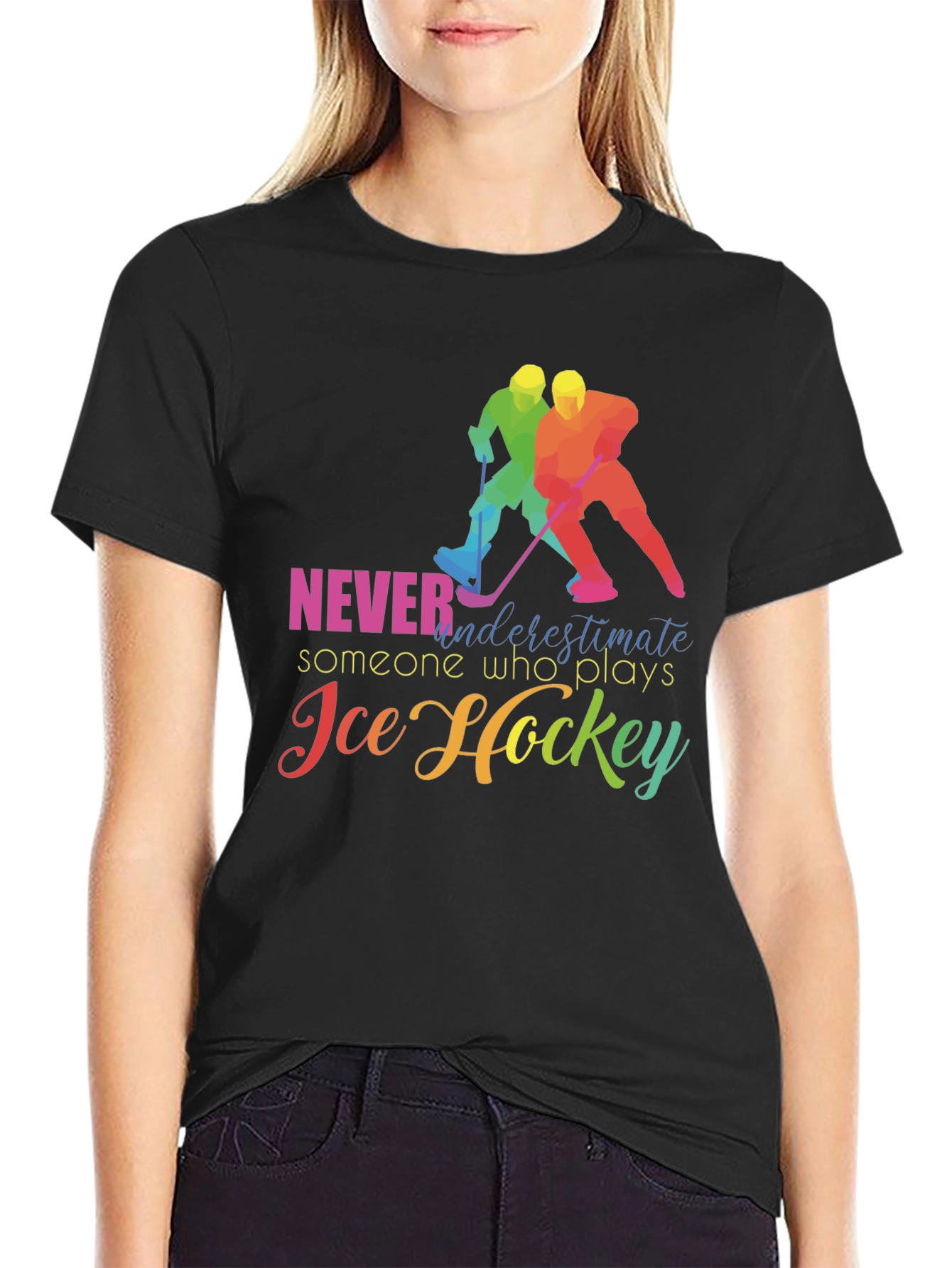 Black Ice Hockey T-Shirt: Never Underestimate view 2