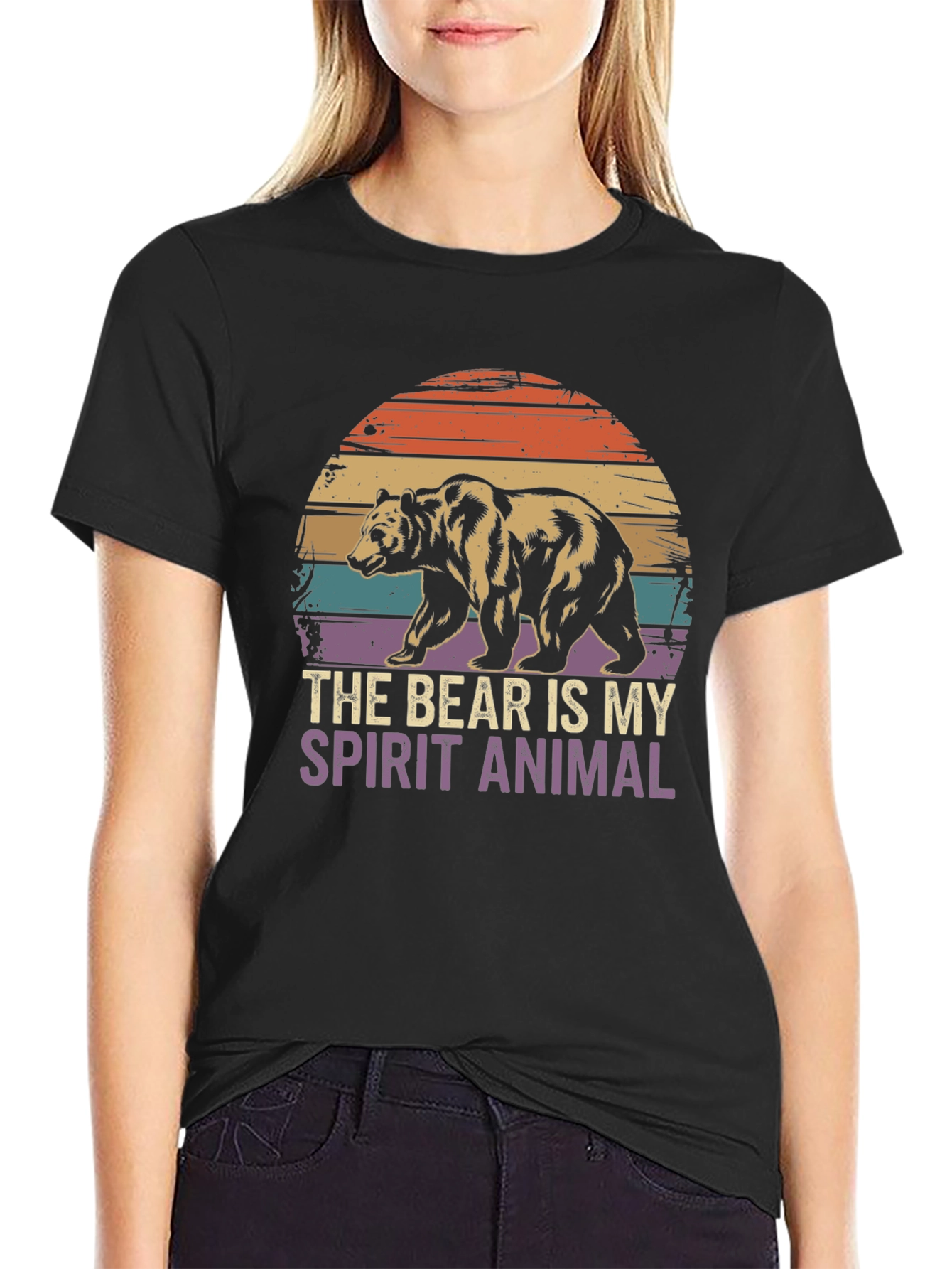 Black Bear Spirit Animal Graphic T-Shirt view 2