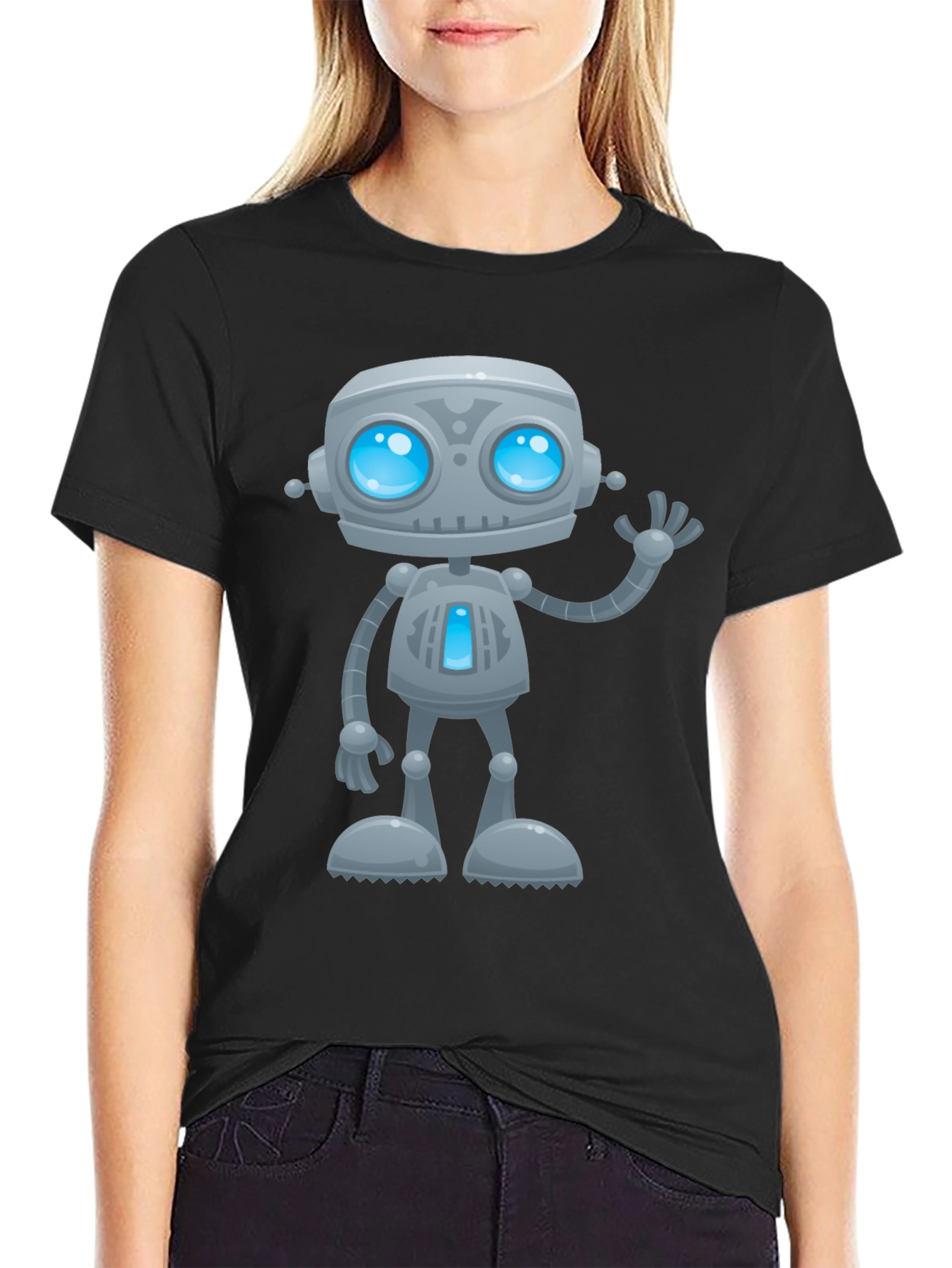 Black Robot Graphic T-Shirt view 2