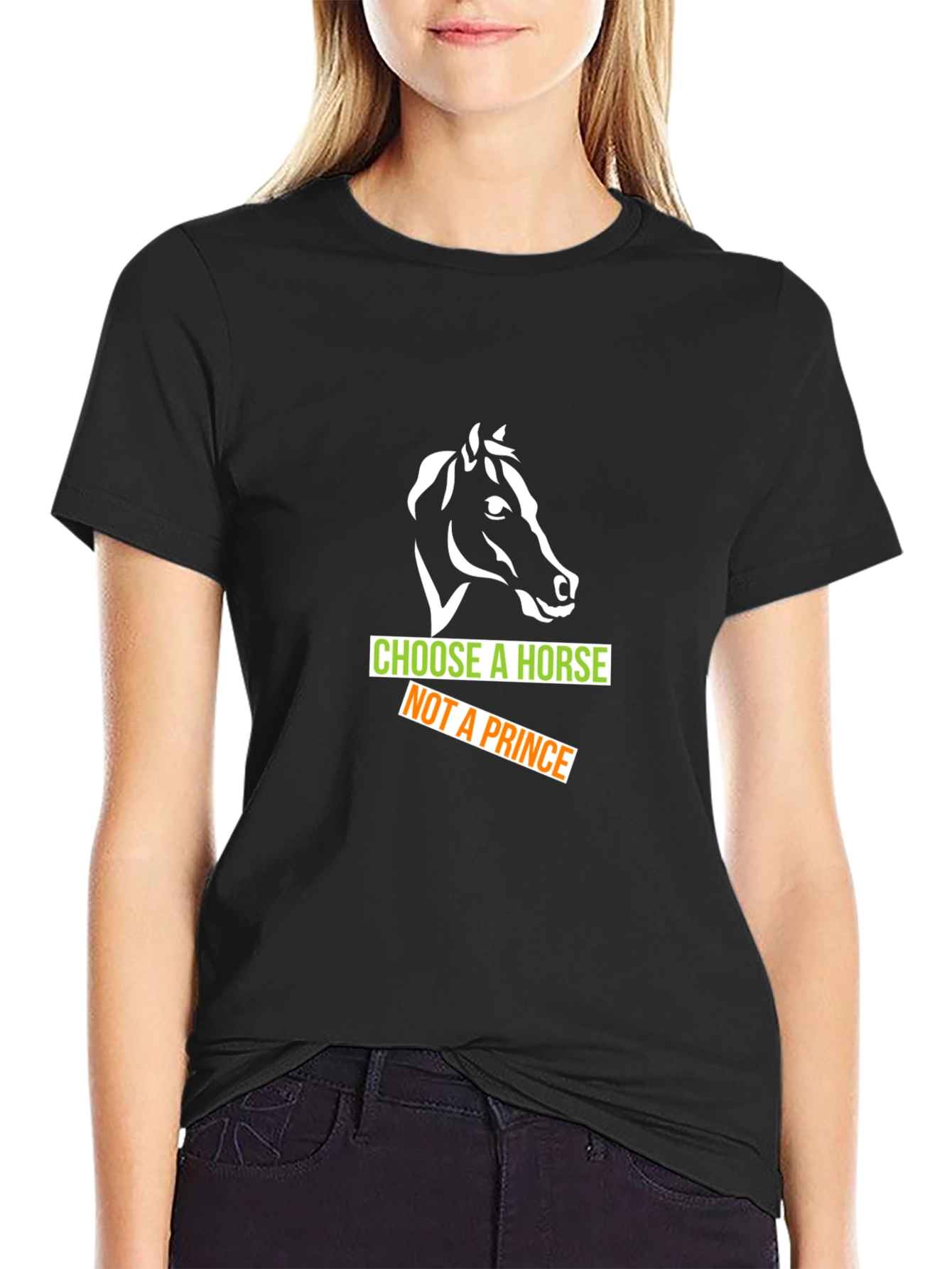Black Choose a Horse T-Shirt view 2