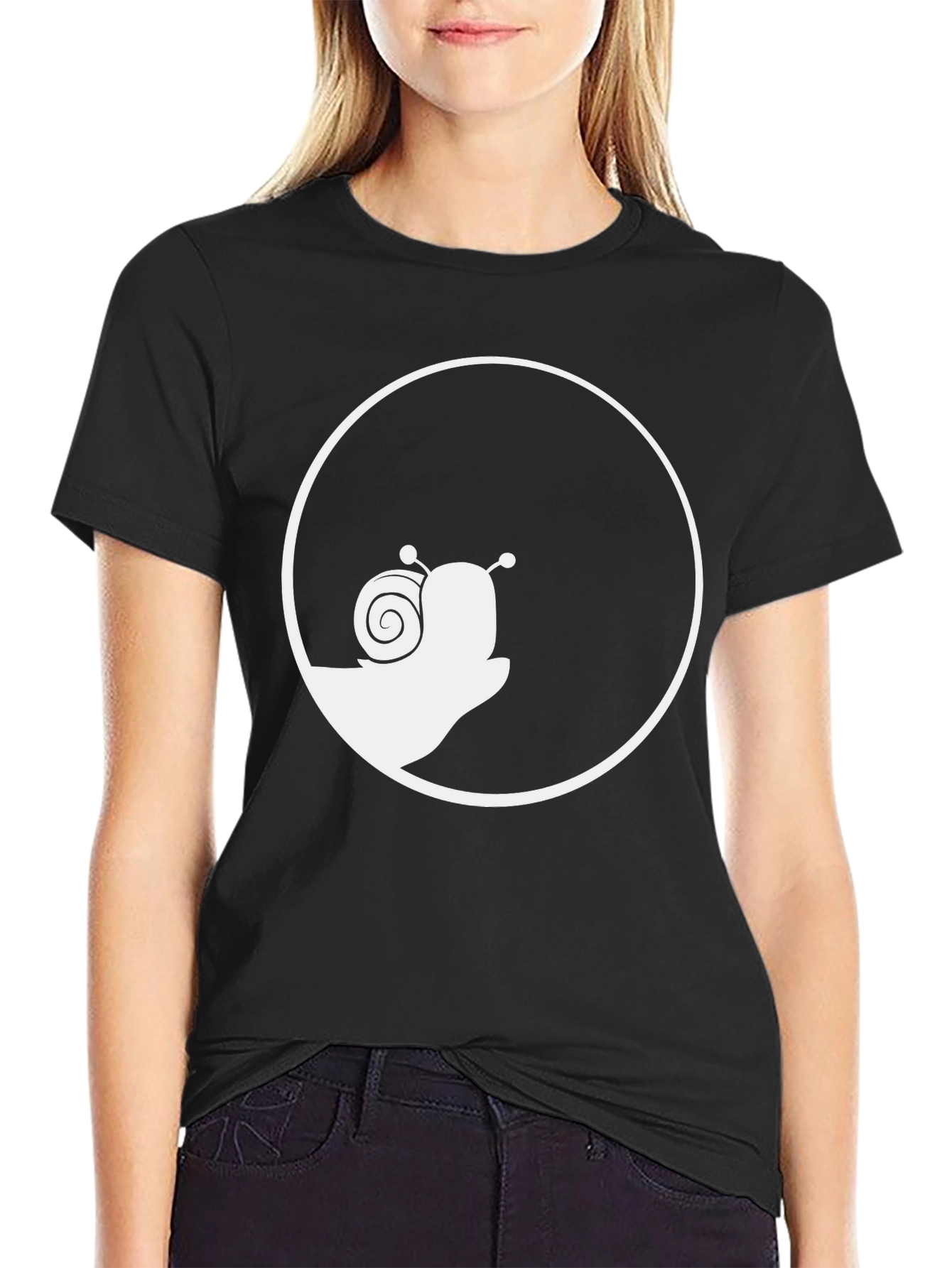 Black Snail Circle Graphic Tee - Black view 2
