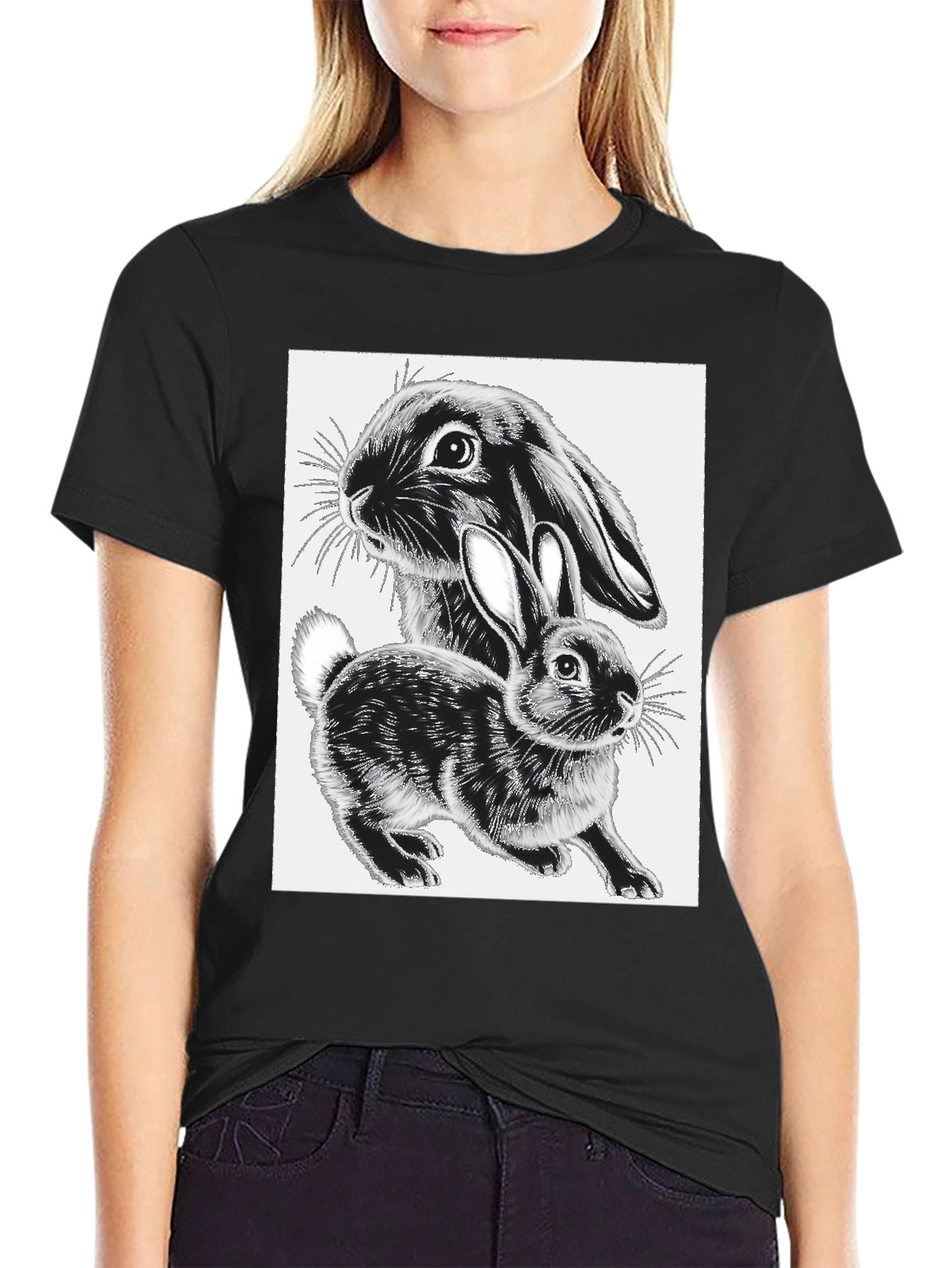 Black Black Rabbit Graphic Tee view 2