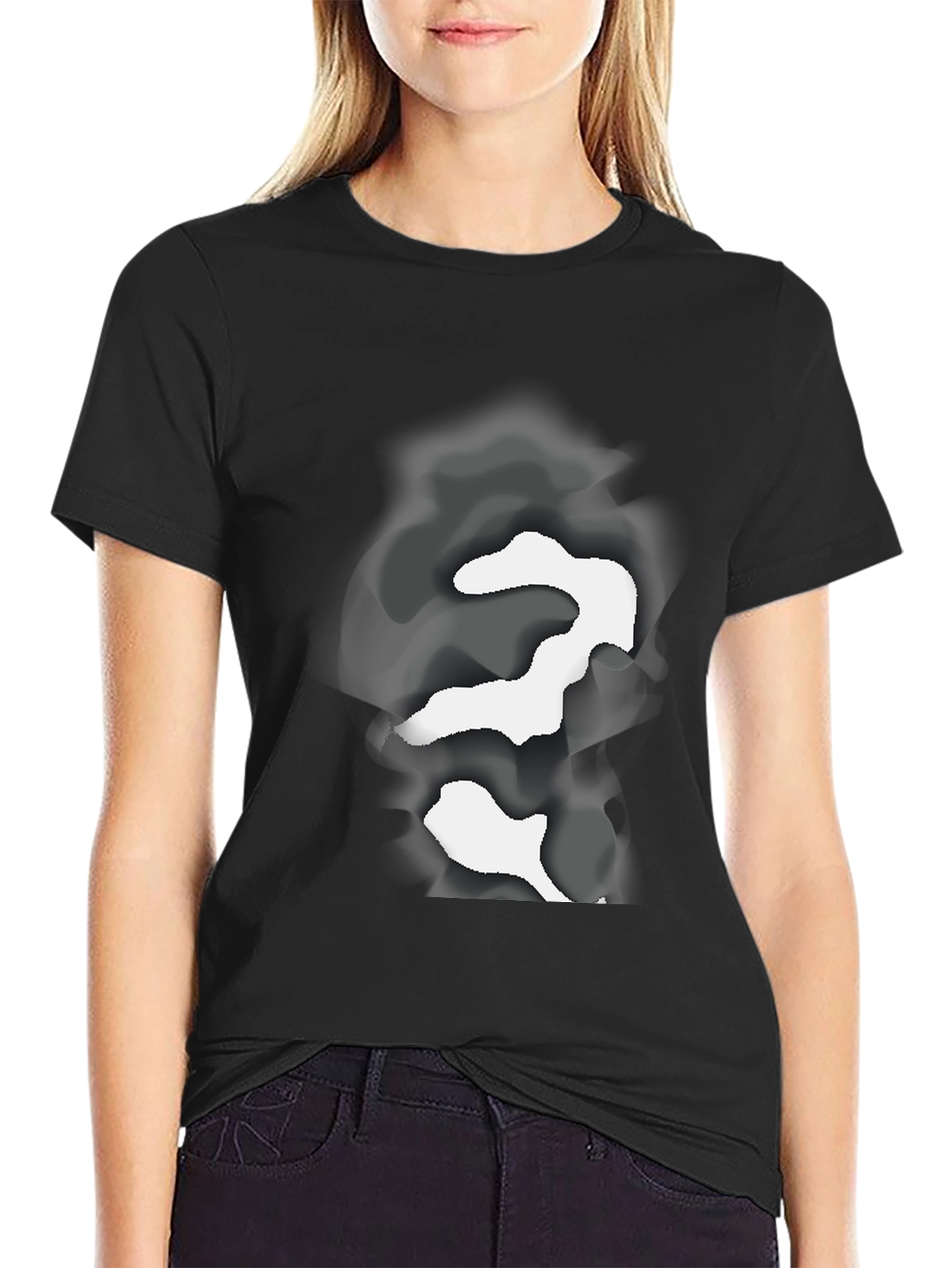 Black Abstract Camo Graphic Black T-Shirt view 2