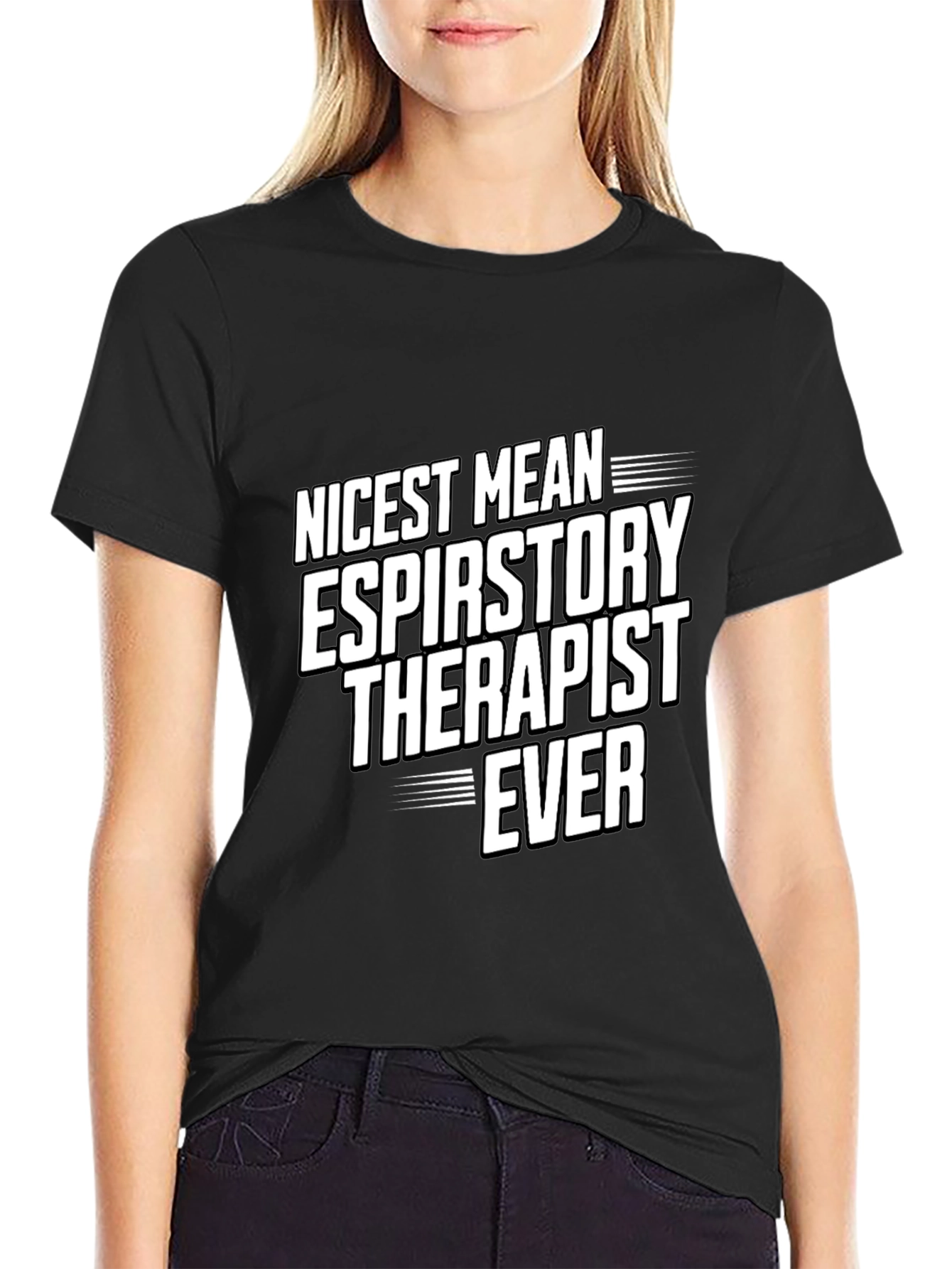 Black Nicest Respiratory Therapist Ever T-Shirt view 2