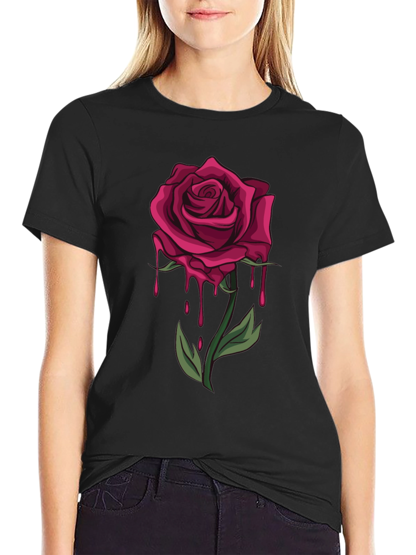 Dripping Rose Graphic T-Shirt - Bold & Stylish - 2