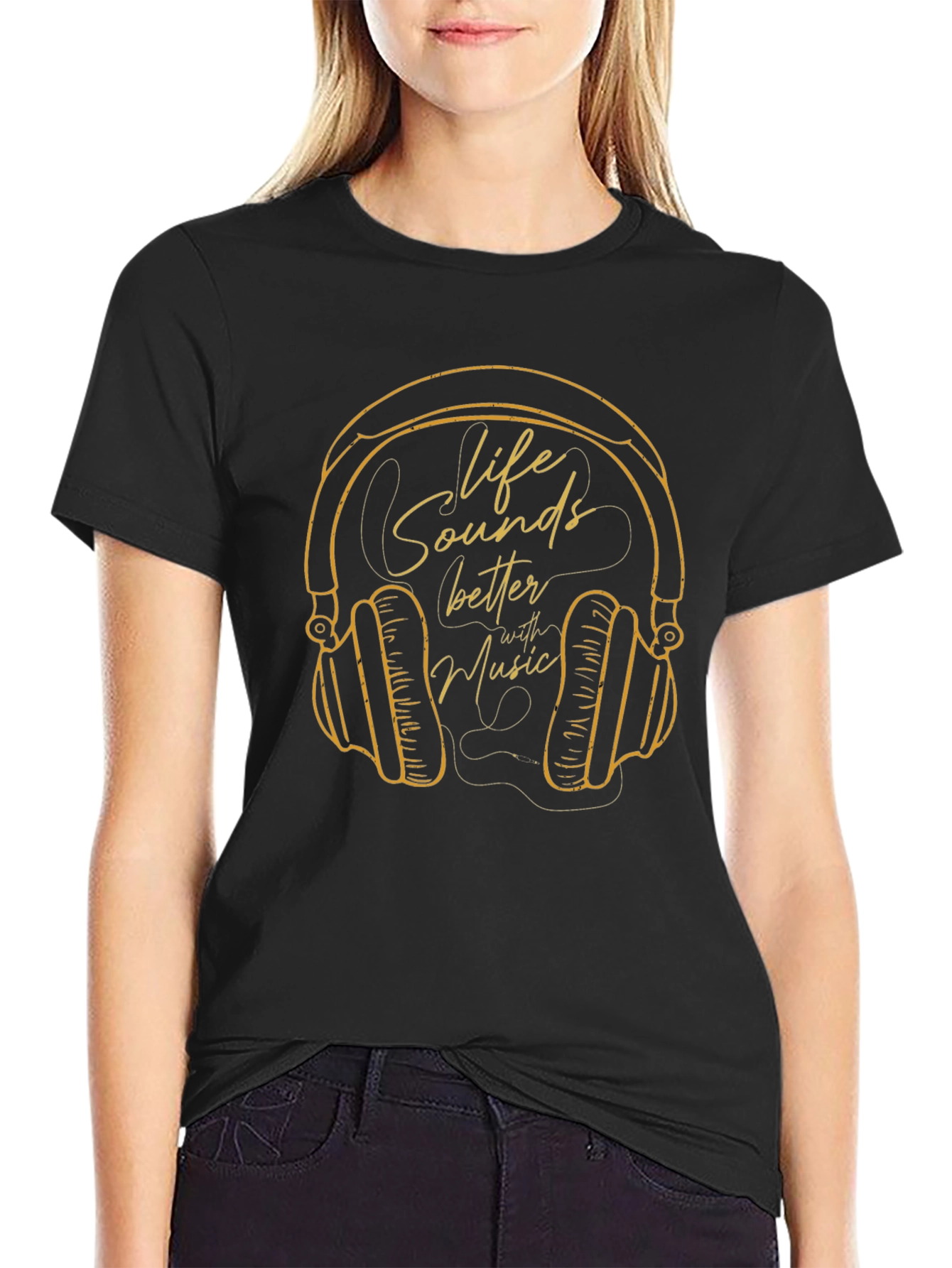 Black Life Sounds Better with Music T-Shirt view 2