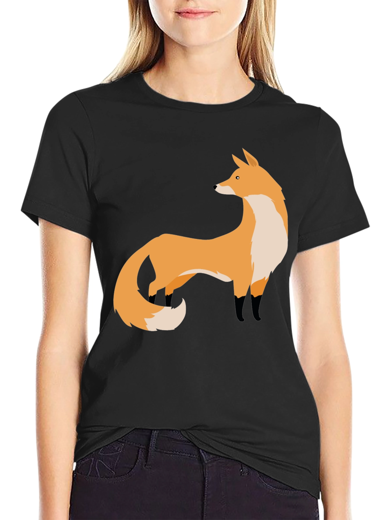 Black Fox Graphic Black T-Shirt | Stylish Animal Print Tee view 2
