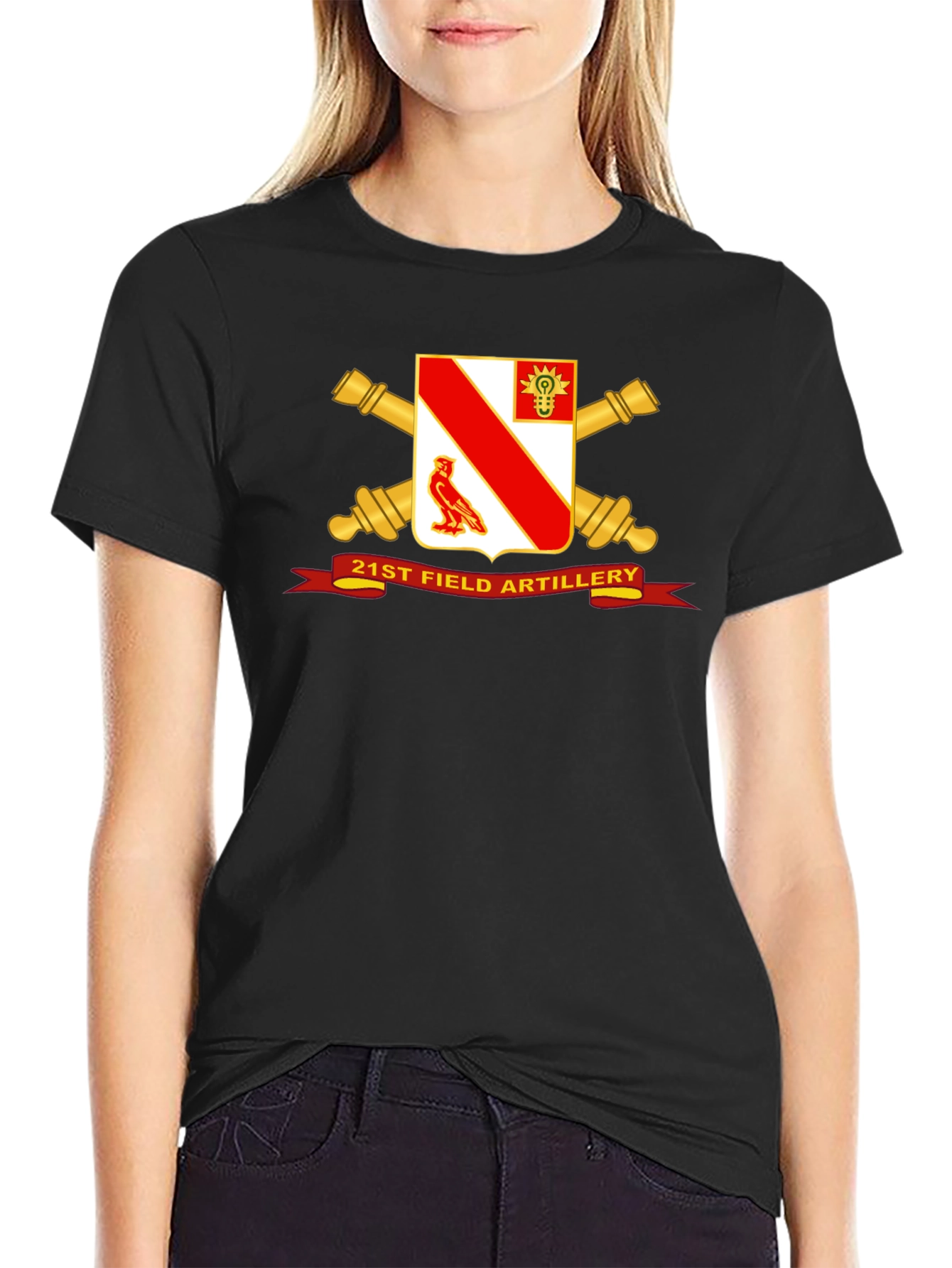 Black 21st Field Artillery T-Shirt - Military Pride view 2