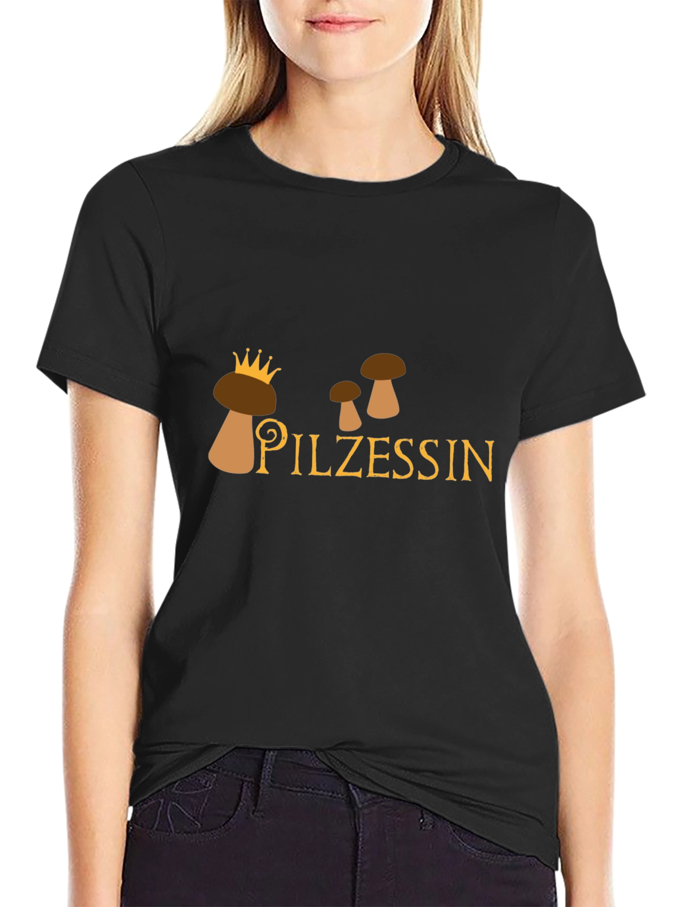 Black Pilzessin Funny Mushroom Princess Graphic T-Shirt view 2