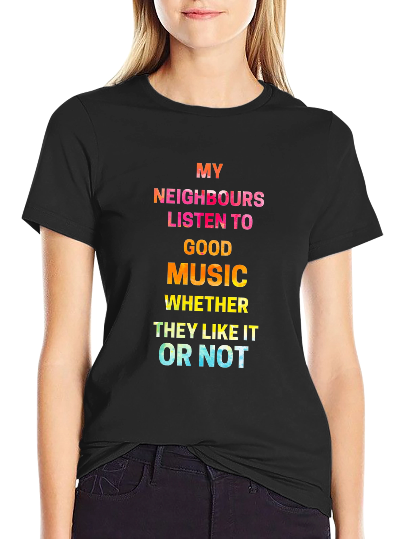 Black Funny Music Lover T-Shirt view 2