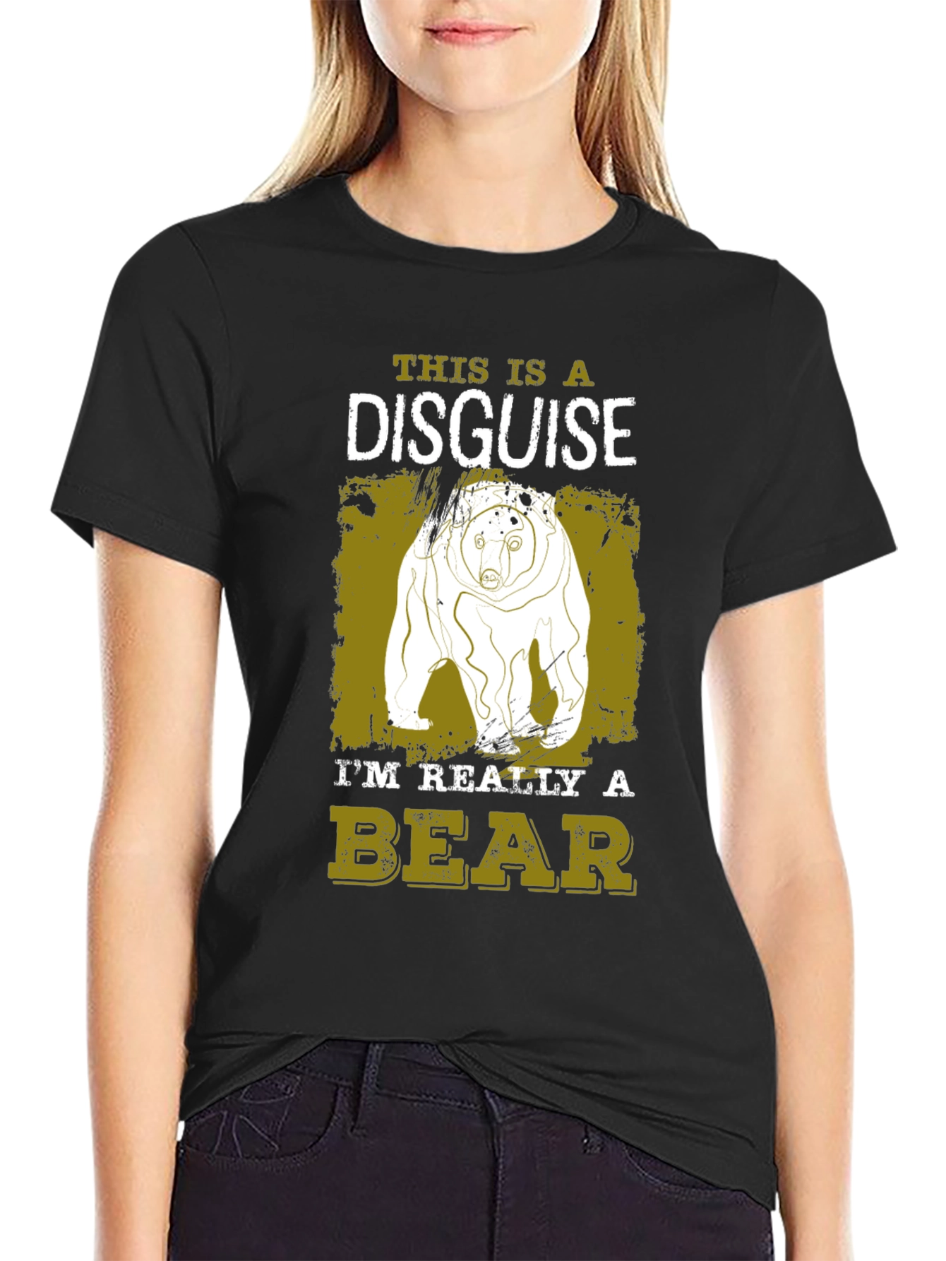 Black Bear Disguise T-Shirt - Funny Animal Tee view 2
