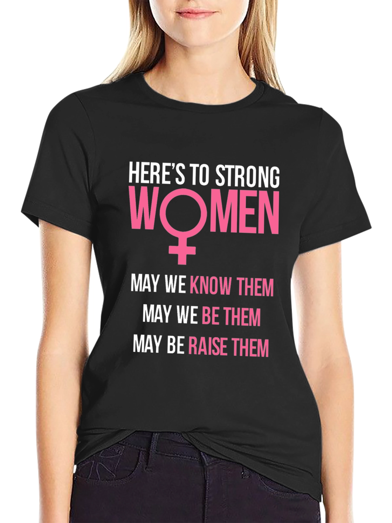 Black Strong Women Graphic T-Shirt - Empowering Feminism Tee view 2