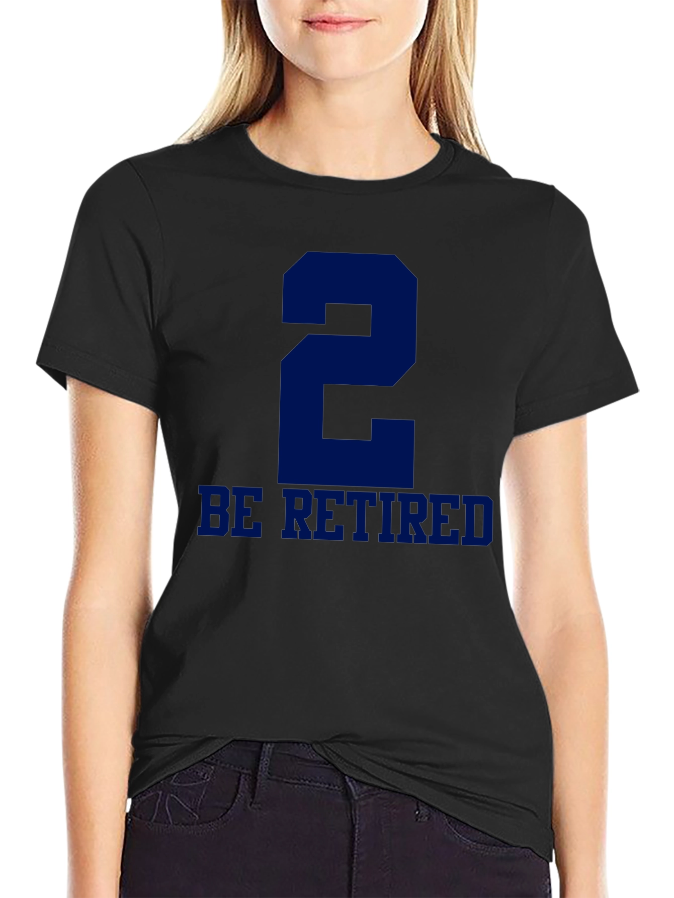 Black Funny Retired Jersey Number 2 T-Shirt view 2