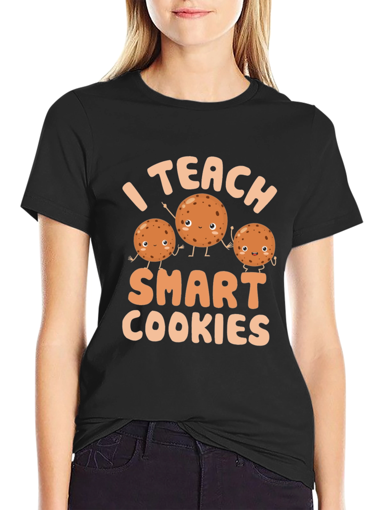 Black I Teach Smart Cookies T-Shirt view 2