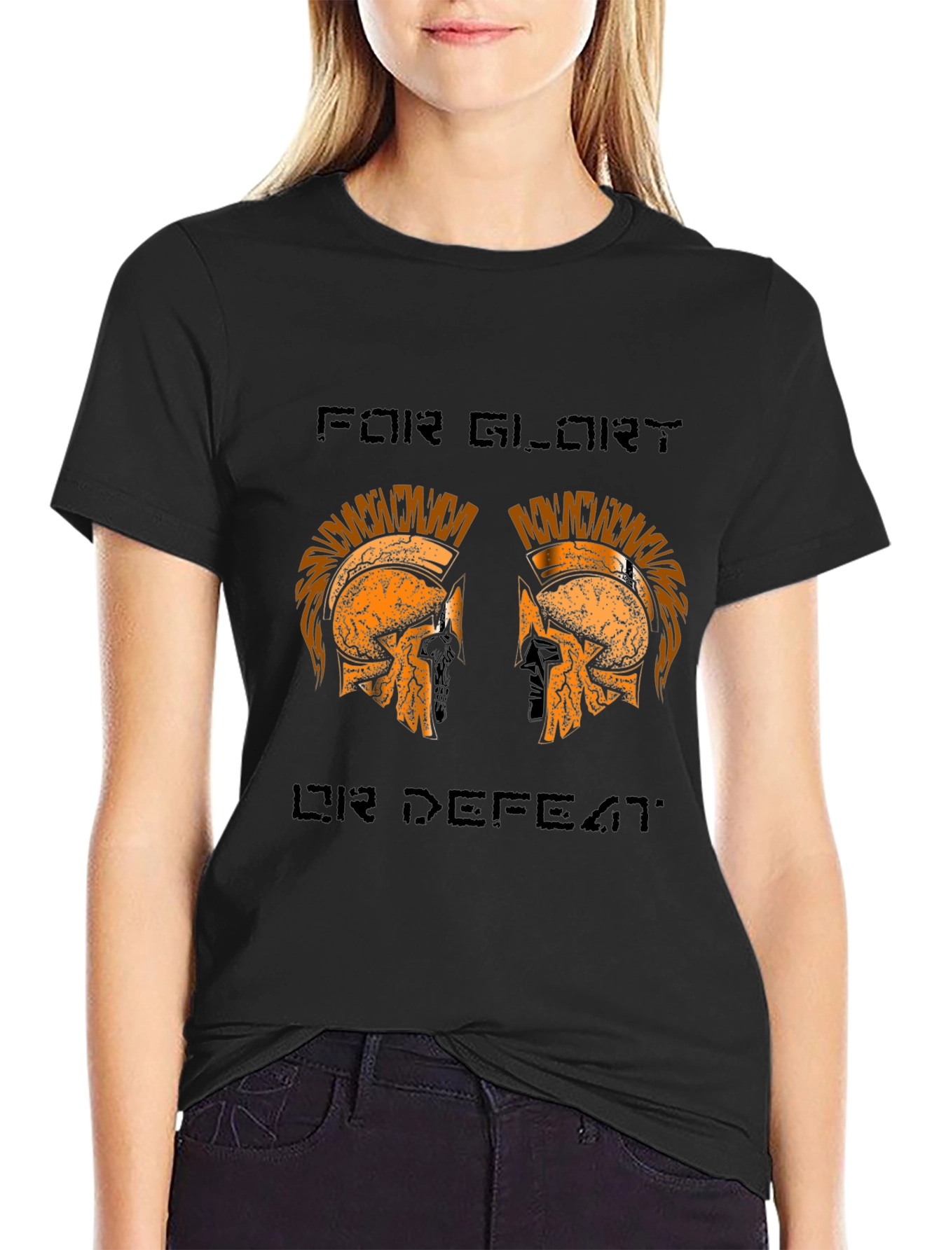 Black For Glory or Defeat Graphic T-Shirt view 2