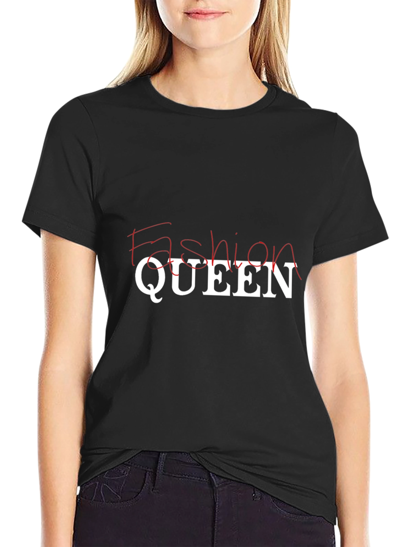 Black Fashion Queen Black T-Shirt view 2