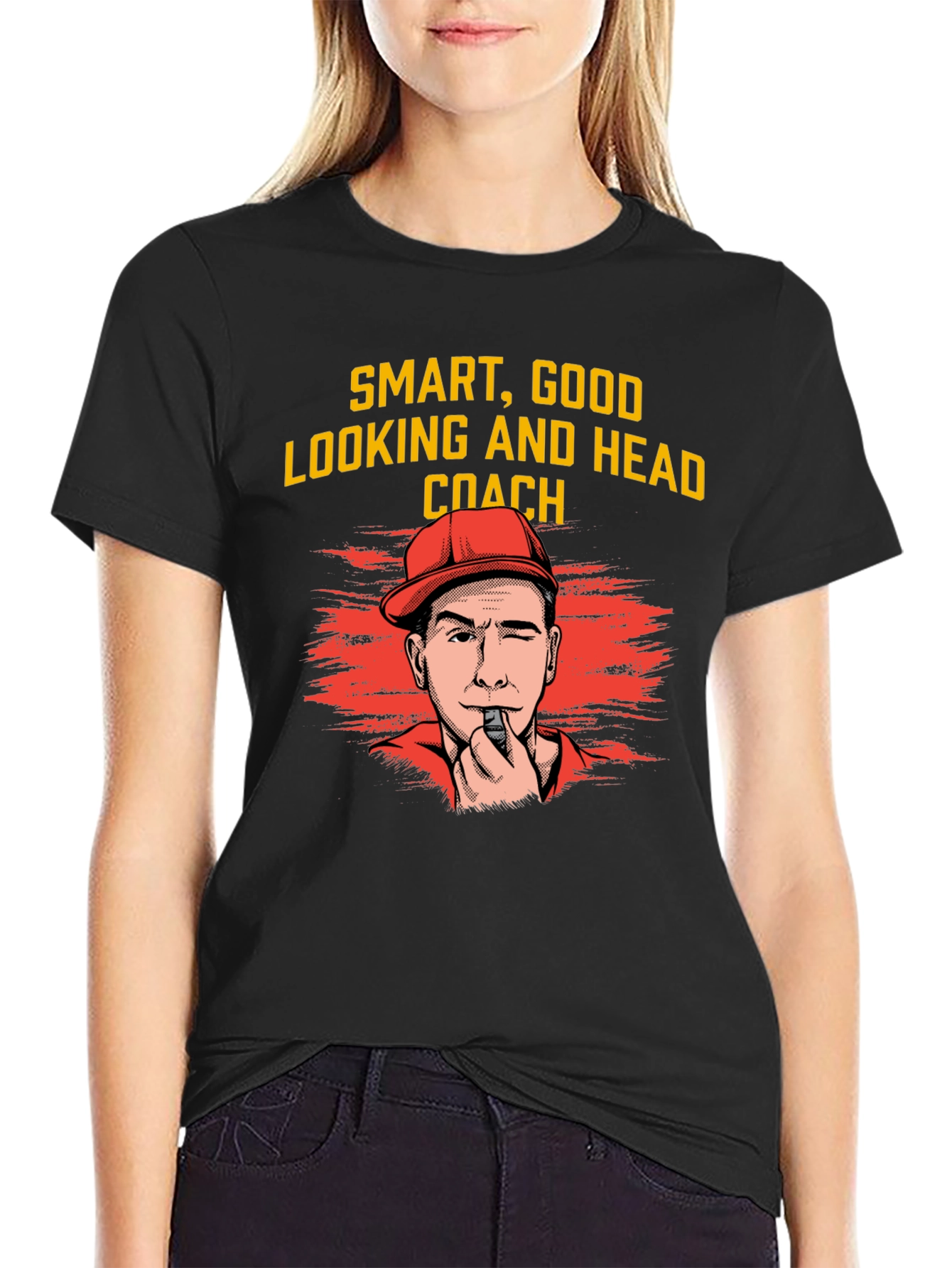 Black Smart Good Looking Head Coach Graphic T-Shirt view 2