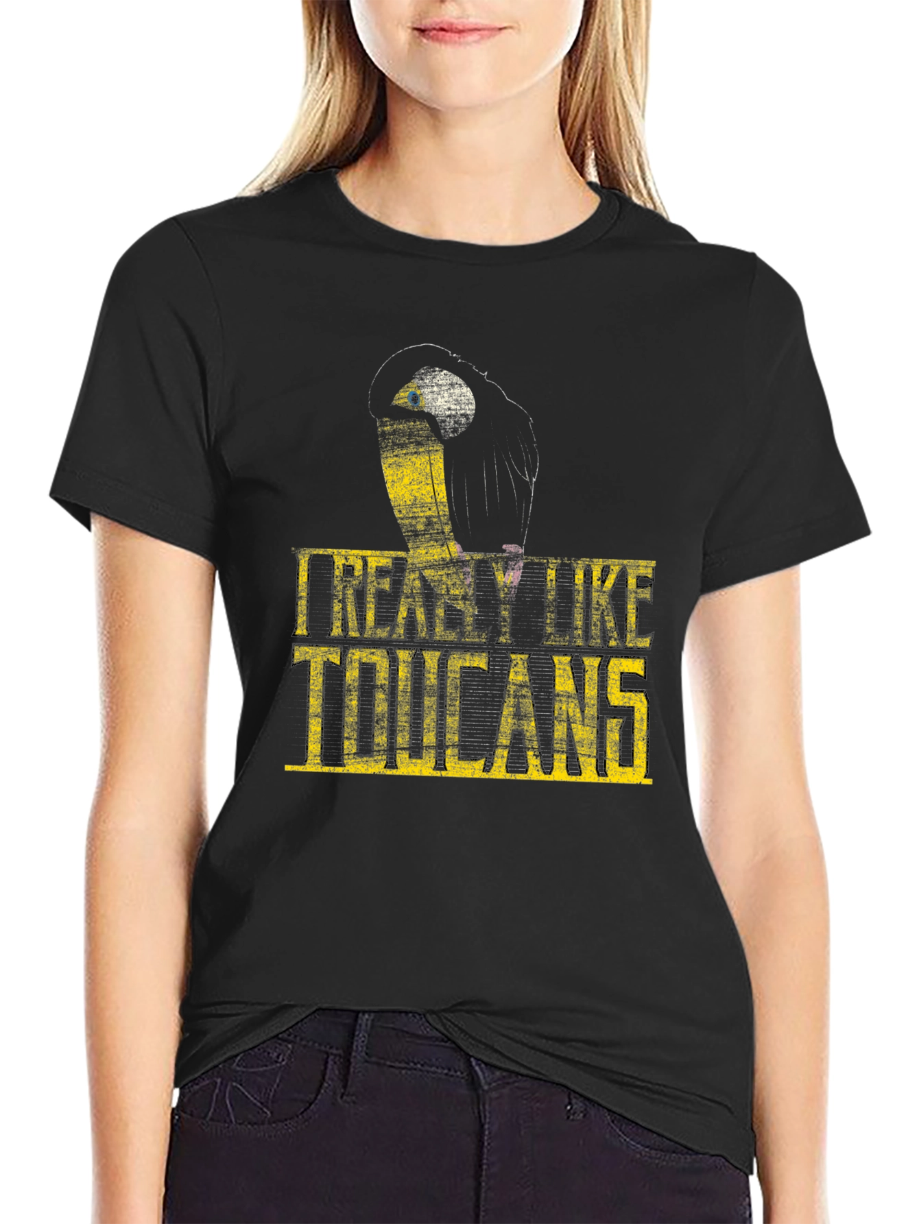 Black I Really Like Toucans Graphic T-Shirt view 2