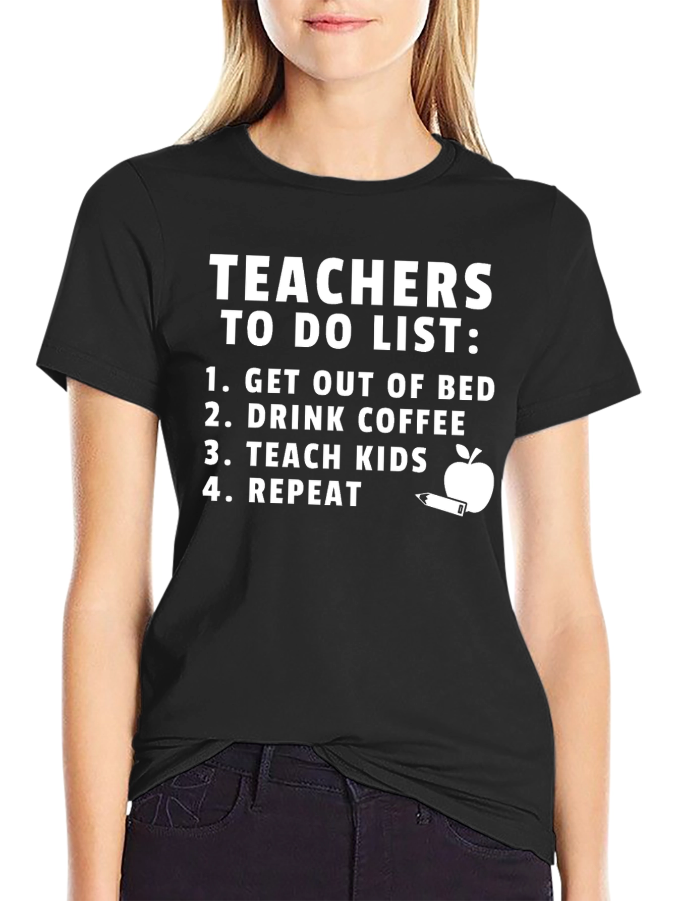 Black Teacher To-Do List Graphic Tee view 2