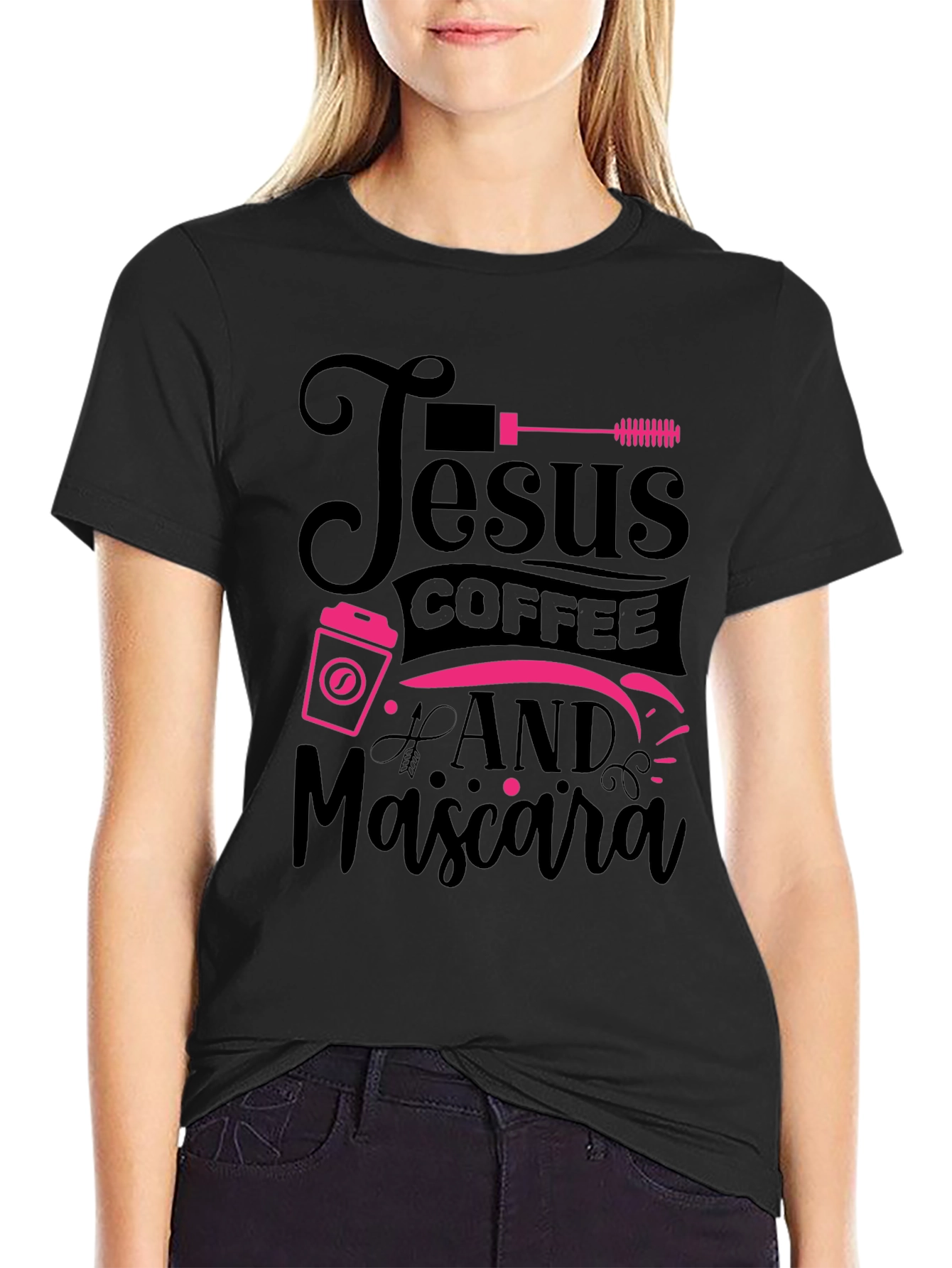 Black Jesus Coffee & Mascara Black T-Shirt view 2