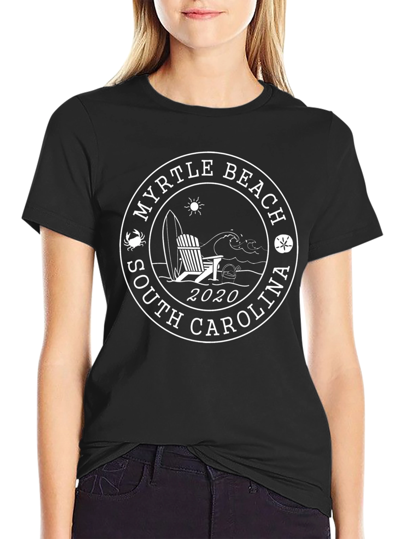 Black Myrtle Beach South Carolina T-Shirt view 2