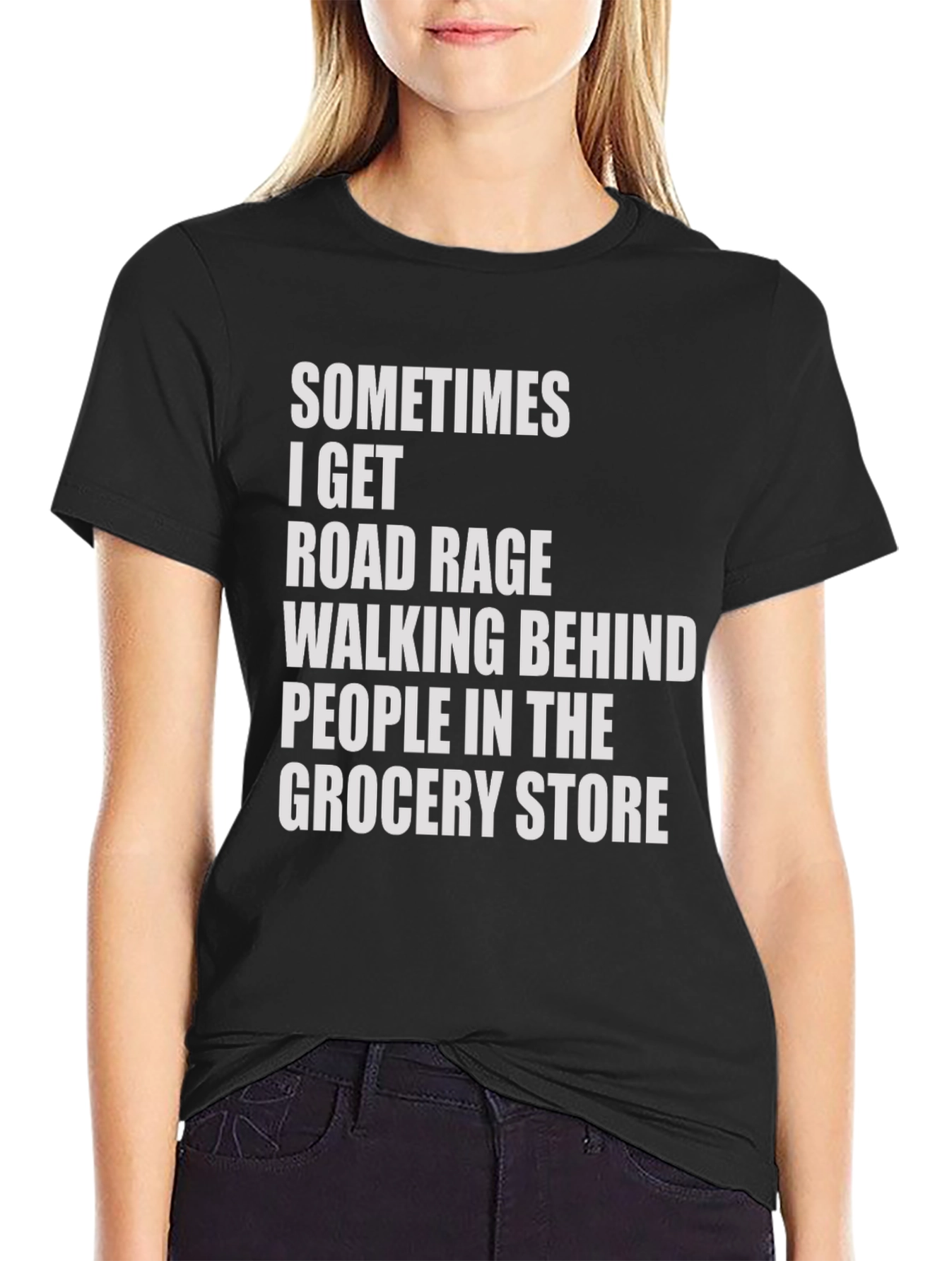 Black Road Rage Grocery Store Humor Tee view 2