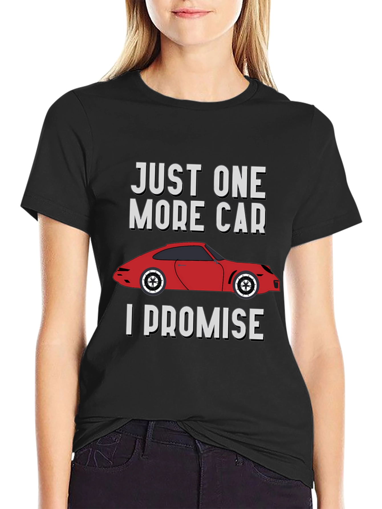 Black Just One More Car I Promise T-Shirt view 2