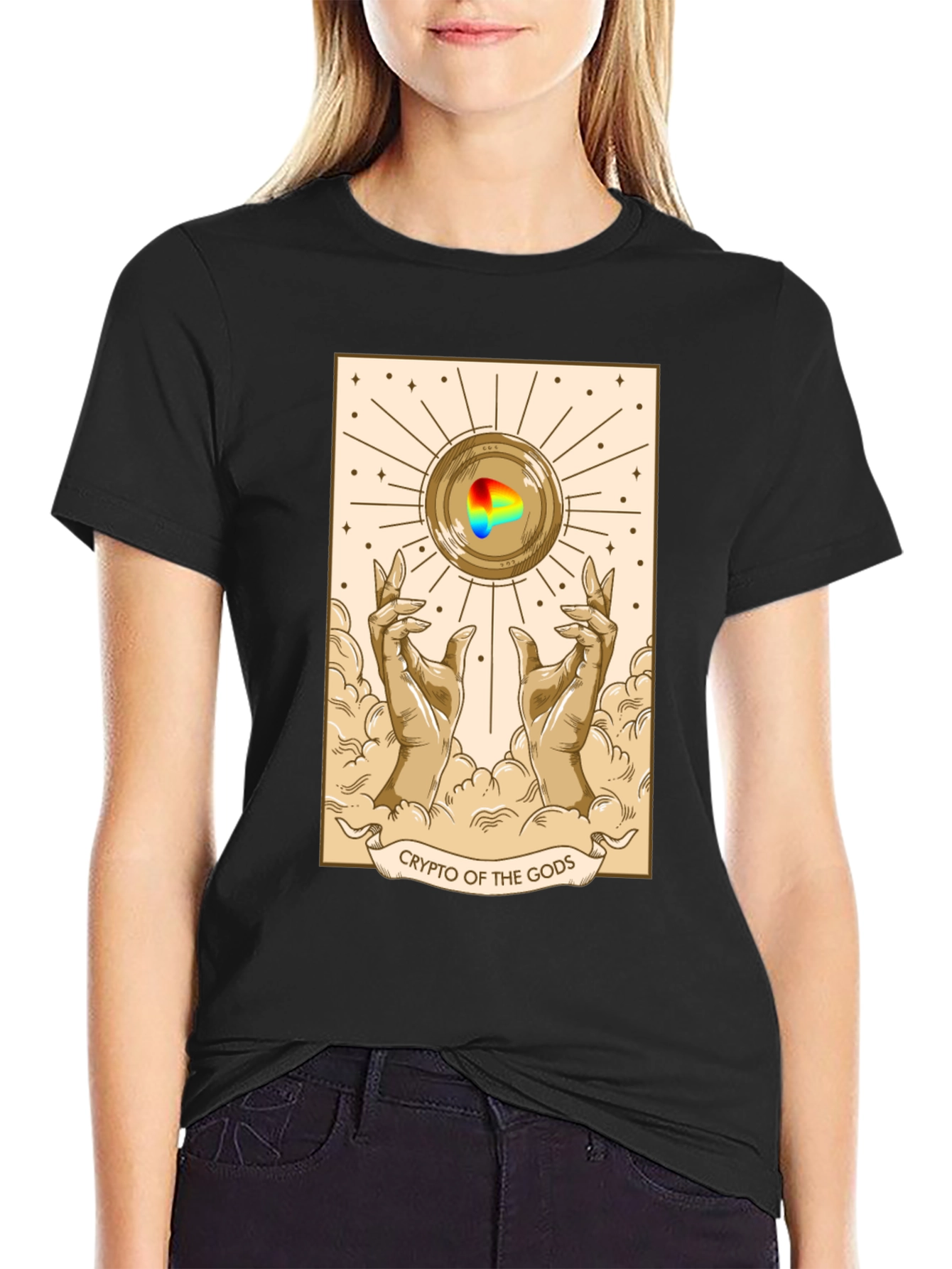 Black Crypto of the Gods T-Shirt - Unique Graphic Tee view 2