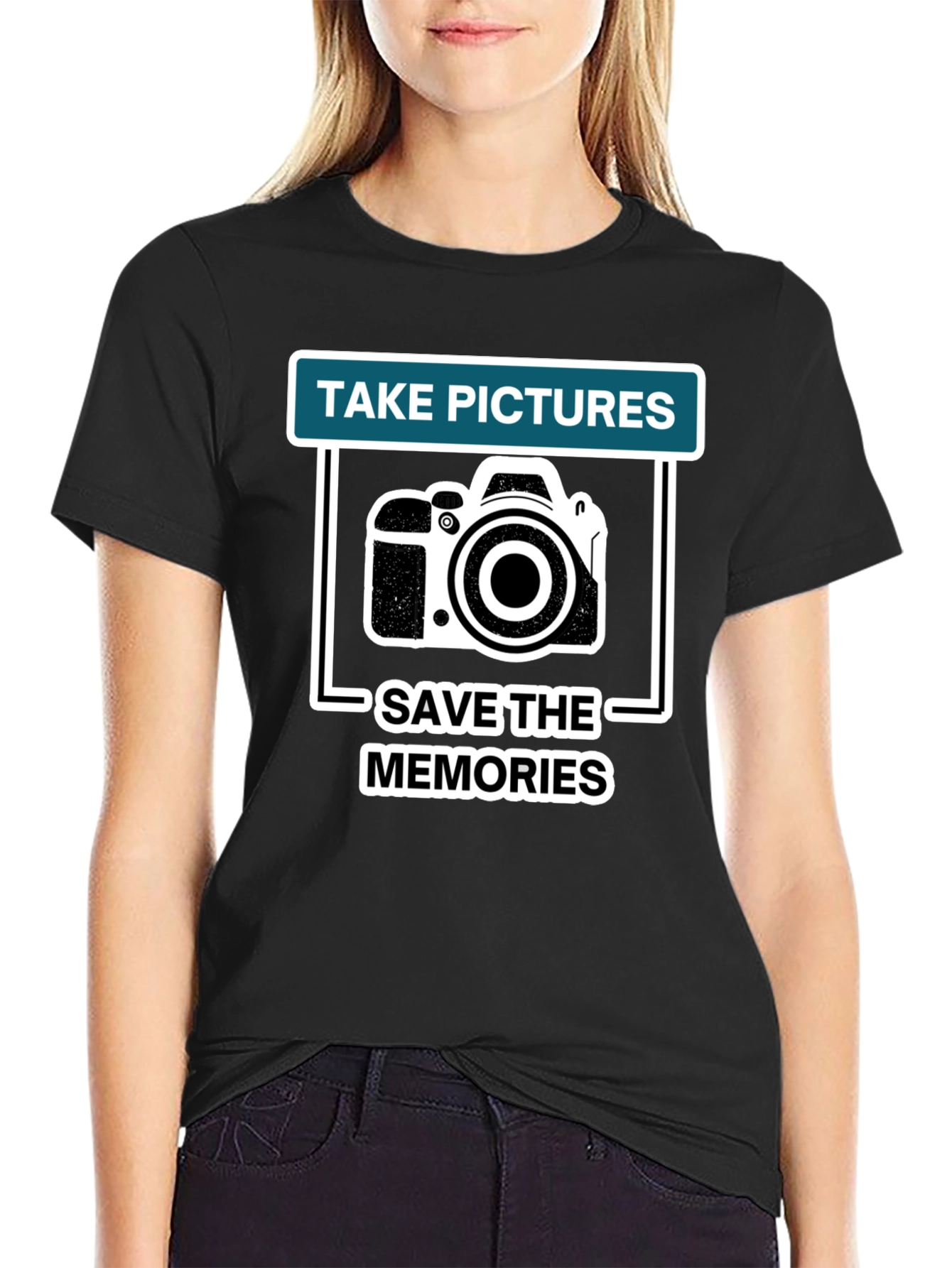 Black Take Pictures Save Memories T-Shirt view 2