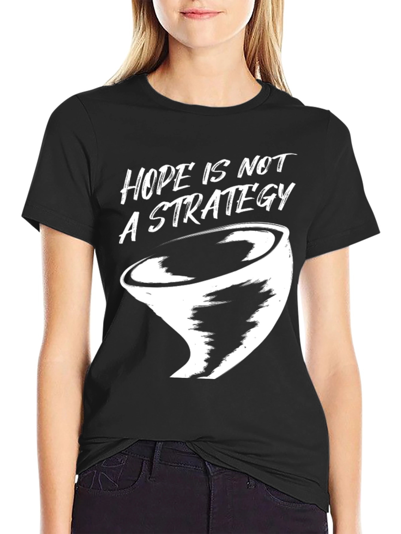 Black Hope Is Not a Strategy Graphic Tee - Black view 2