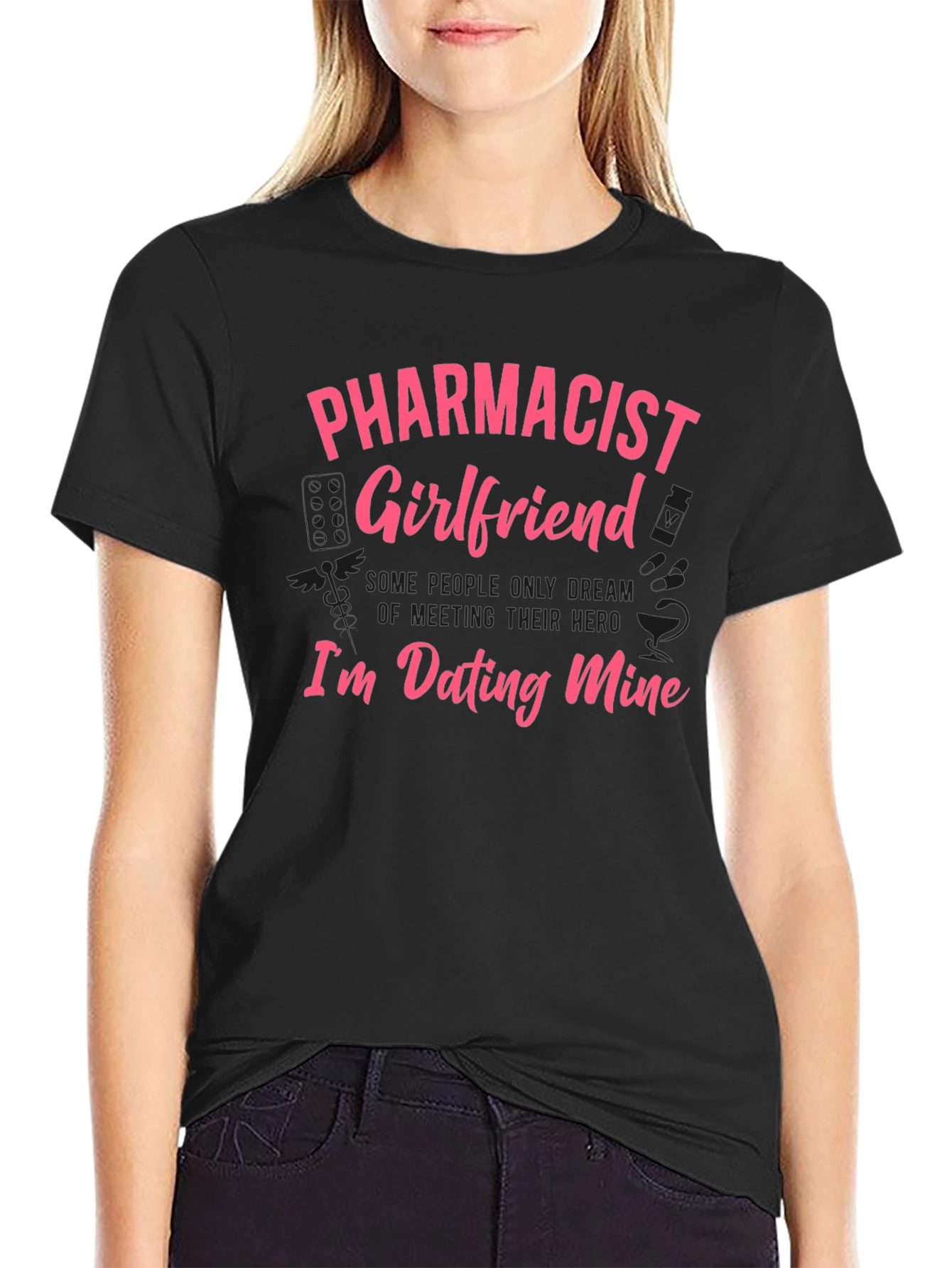 Black Pharmacist Girlfriend T-Shirt - I'm Dating Mine Tee view 2