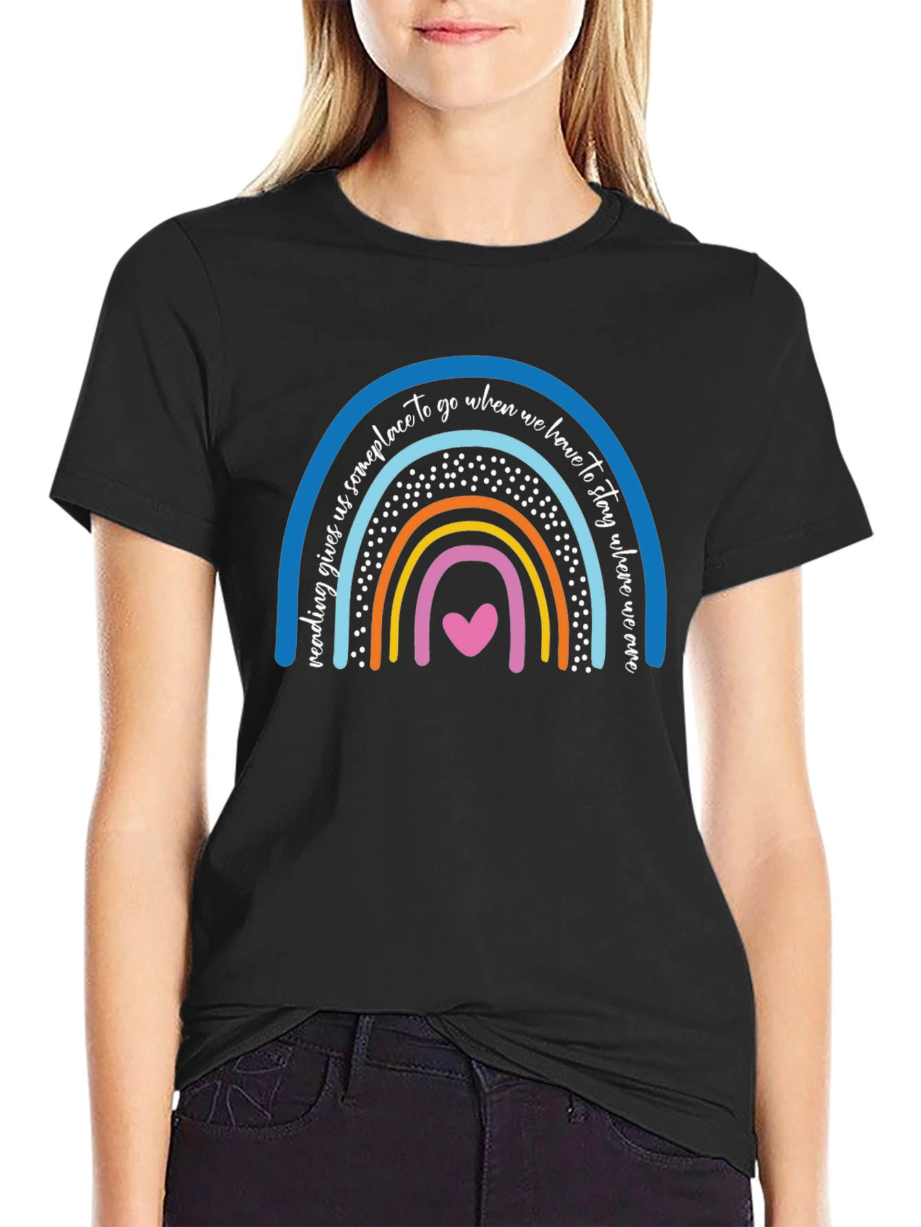 Black Reading Rainbow Graphic Tee view 2