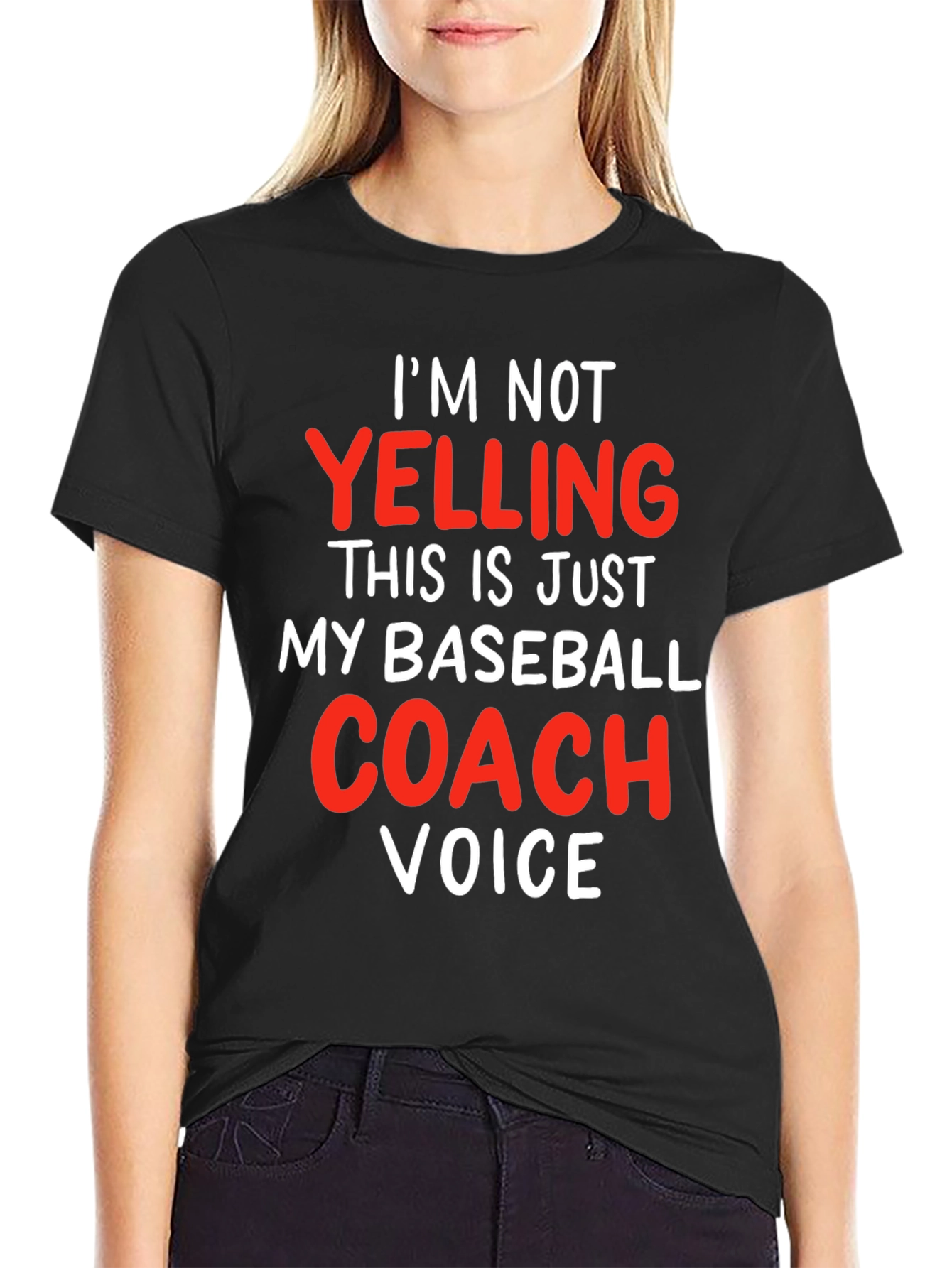Black Baseball Coach Voice T-Shirt - Funny Gift view 2
