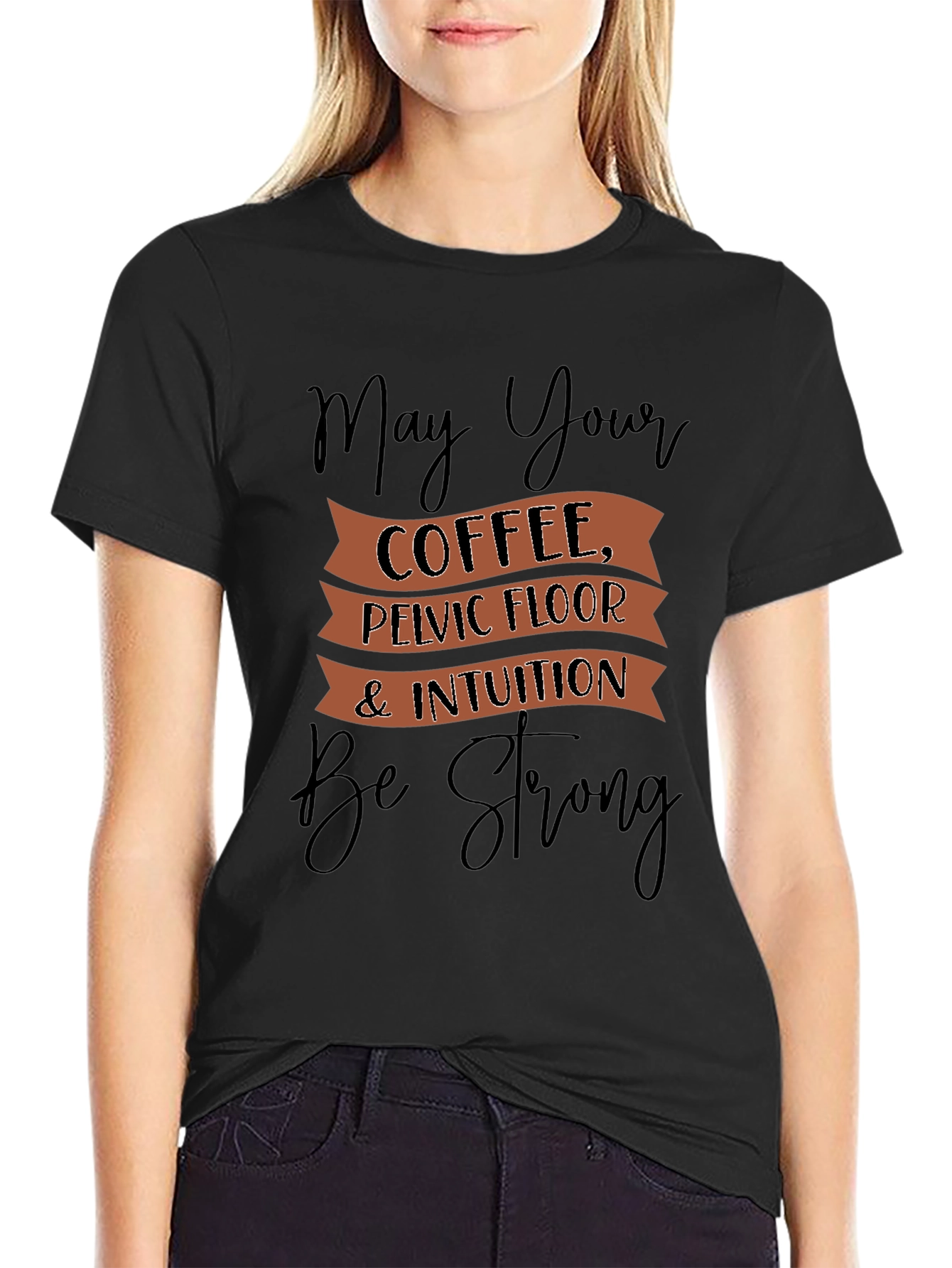 Black Coffee, Pelvic Floor, & Intuition Graphic Tee view 2