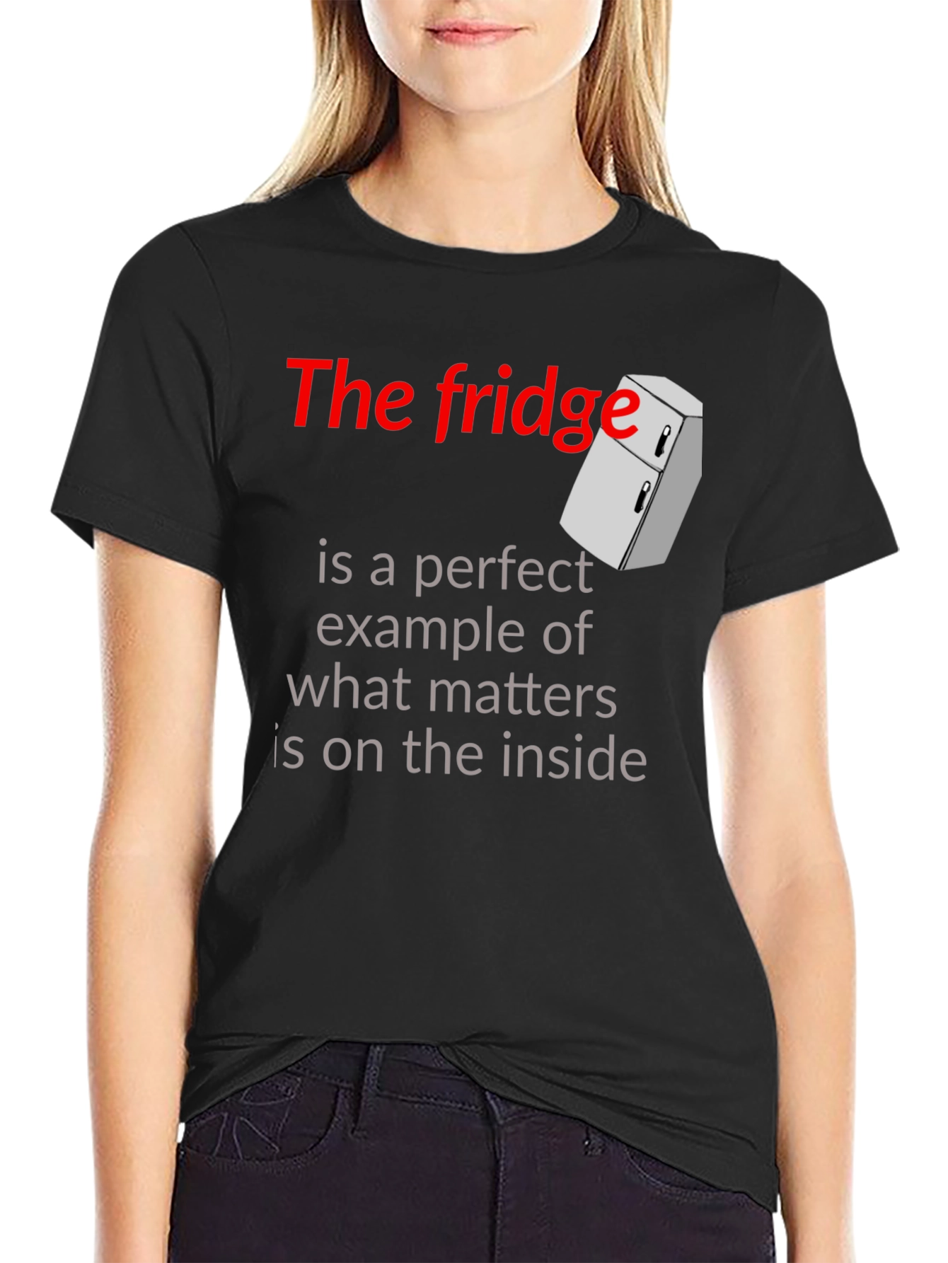 Black The Fridge Inside Matters Graphic T-Shirt view 2