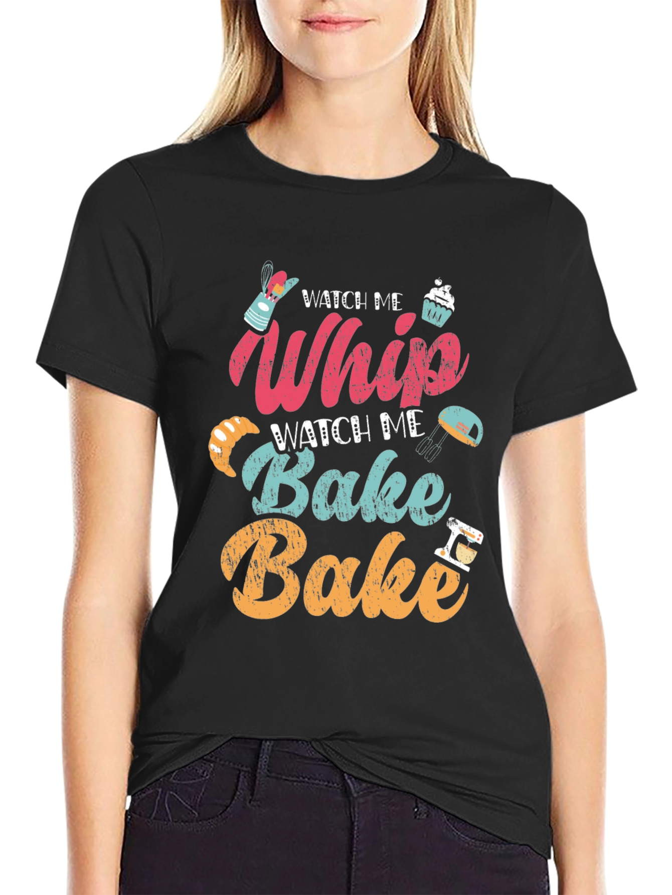 Black Watch Me Whip Bake T-Shirt - Baker's Delight! view 2