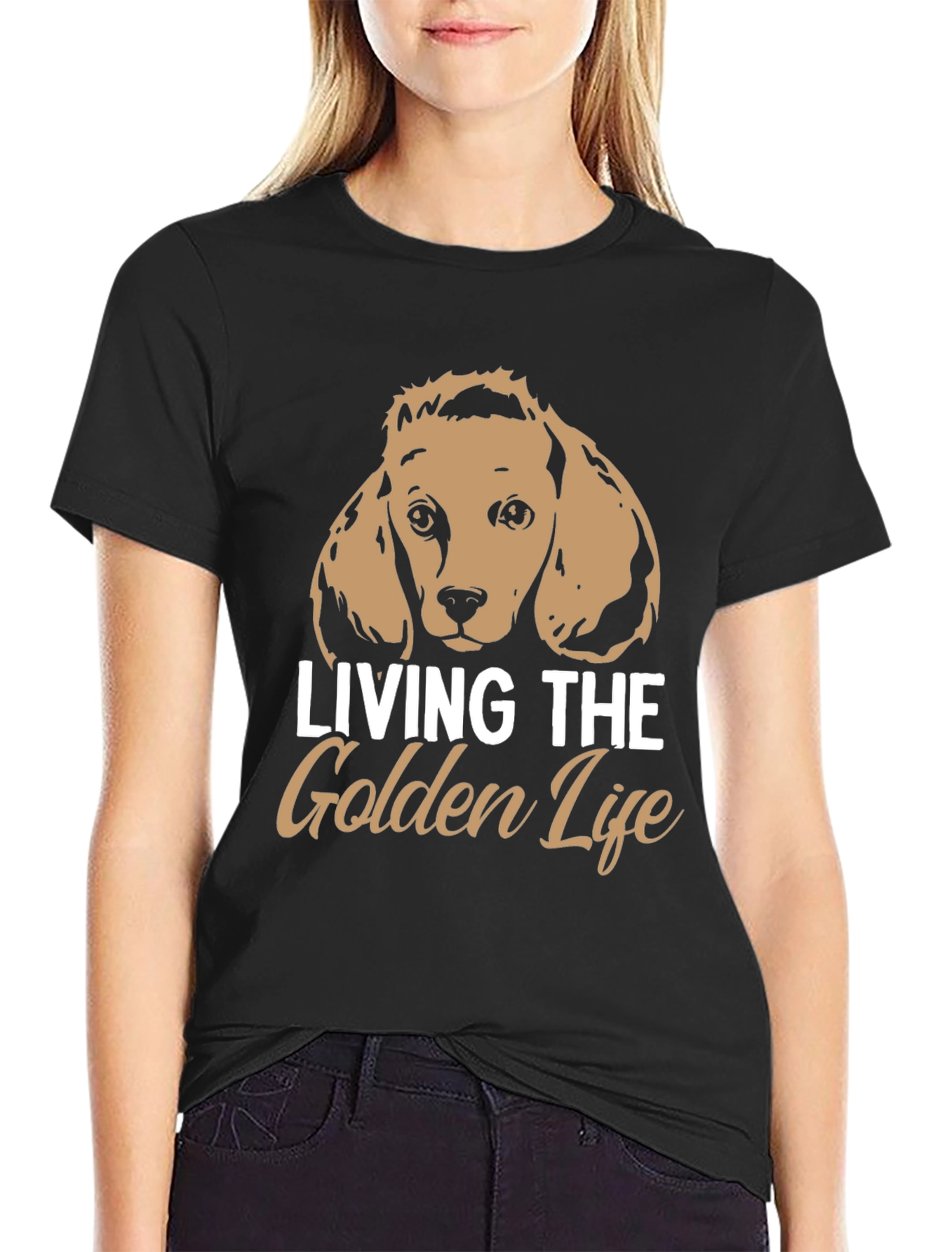 Black Living the Golden Life T-Shirt view 2