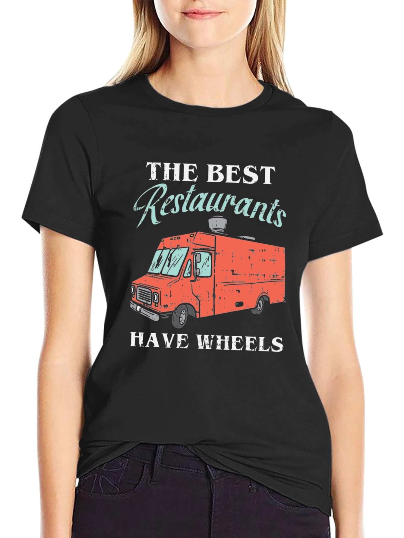 Black The Best Restaurants Have Wheels T-Shirt view 2
