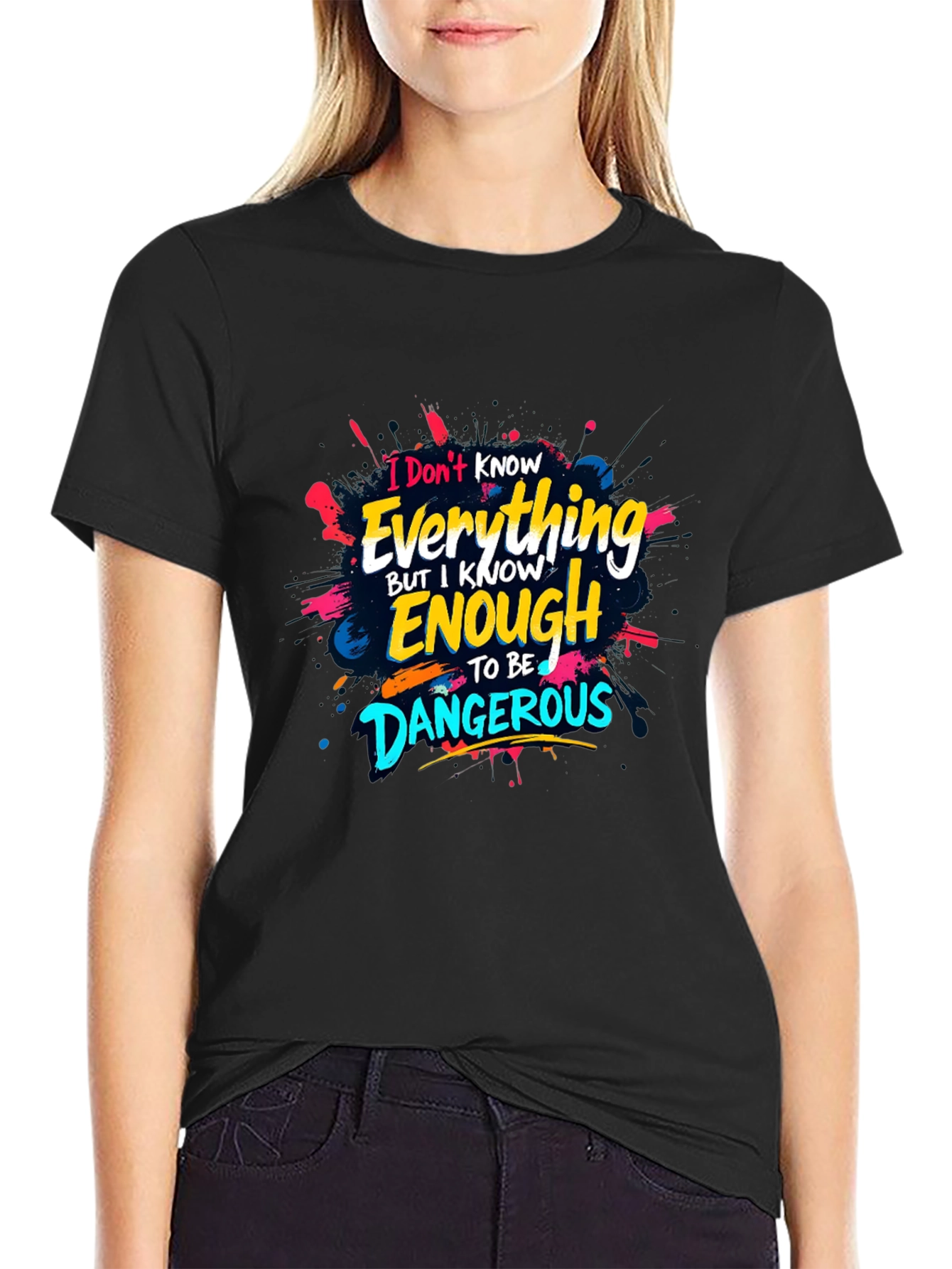 Black Funny Graphic Tee - Dangerous Knowledge view 2