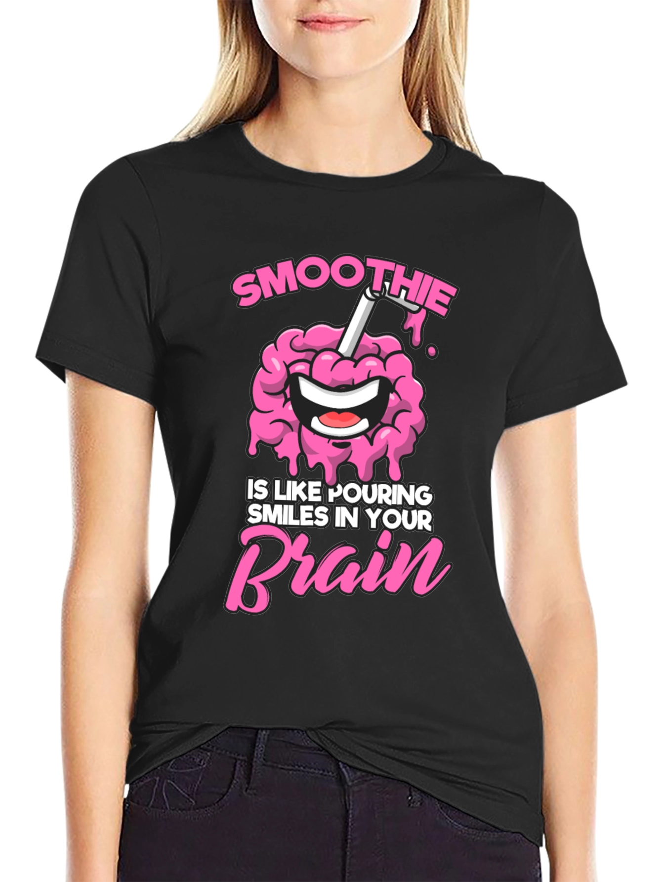Smoothie Brain Graphic T-Shirt - Funny Unisex Tee - 2