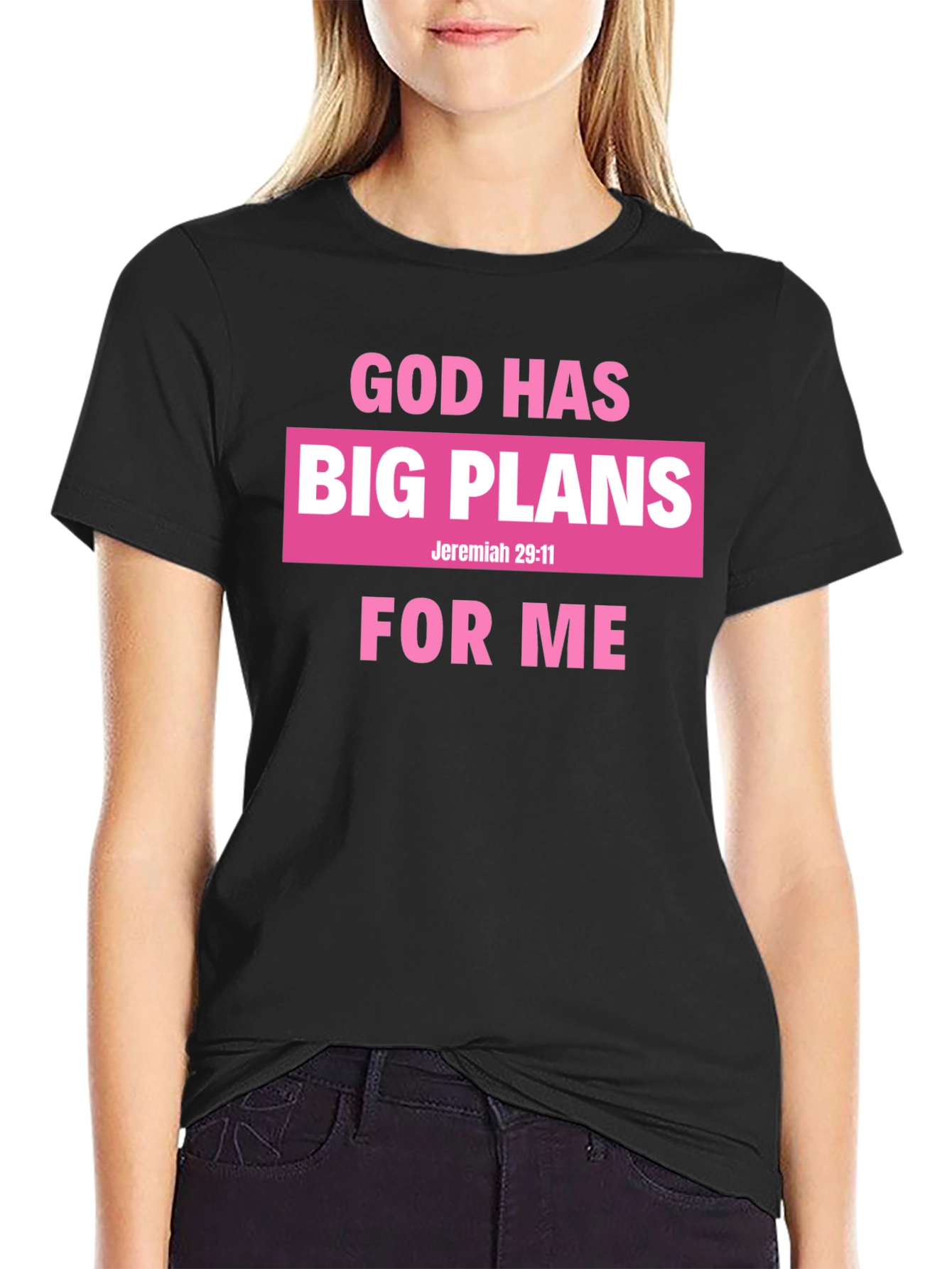 Black God Has Big Plans for Me Black T-Shirt view 2