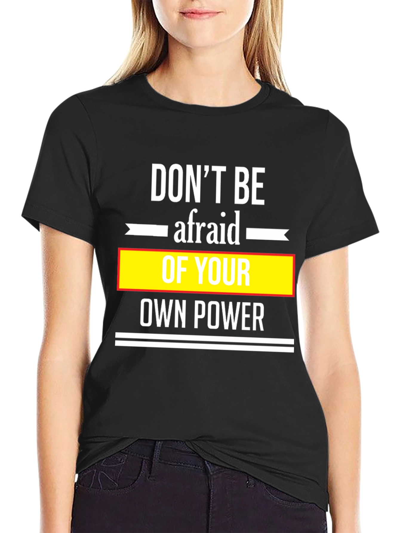 Black Don't Be Afraid Black T-Shirt view 2