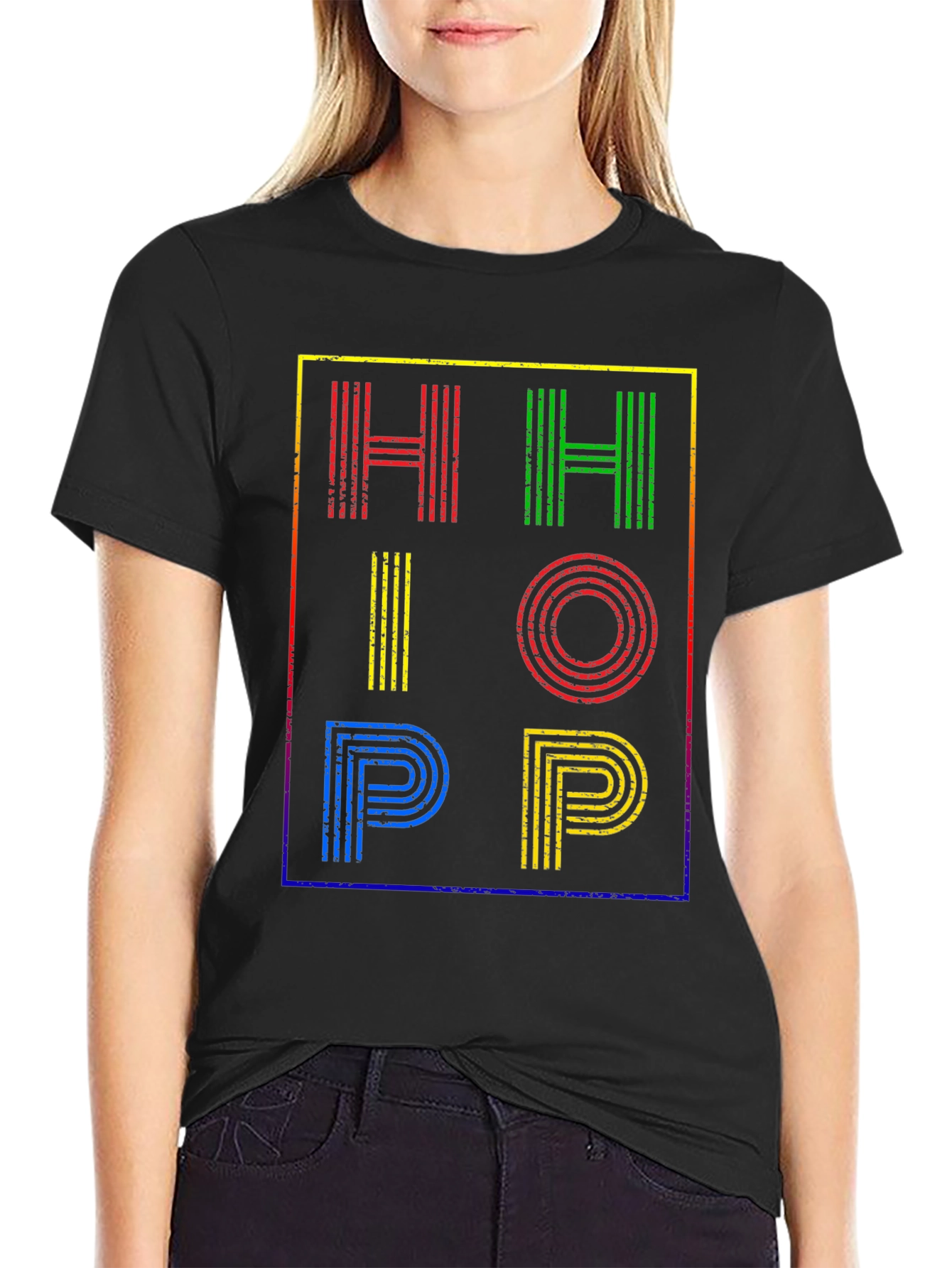 Black Retro Hip Hop T-Shirt view 2
