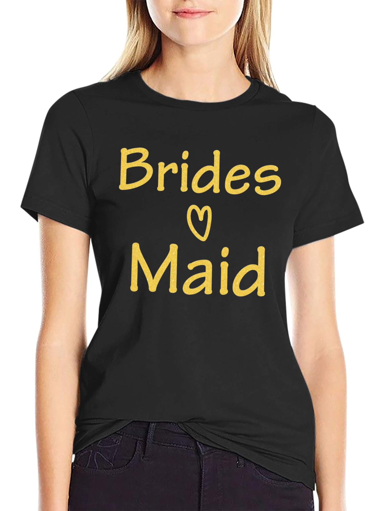 Black Bridesmaid Crew T-Shirt, Bridal Party Apparel view 2
