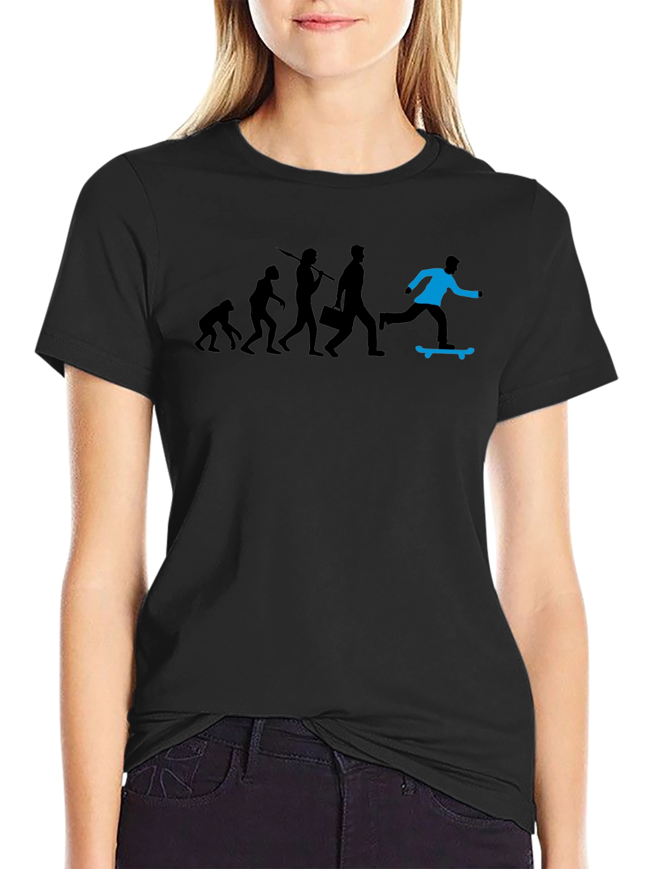 Black Evolution of Skateboarding T-Shirt view 2