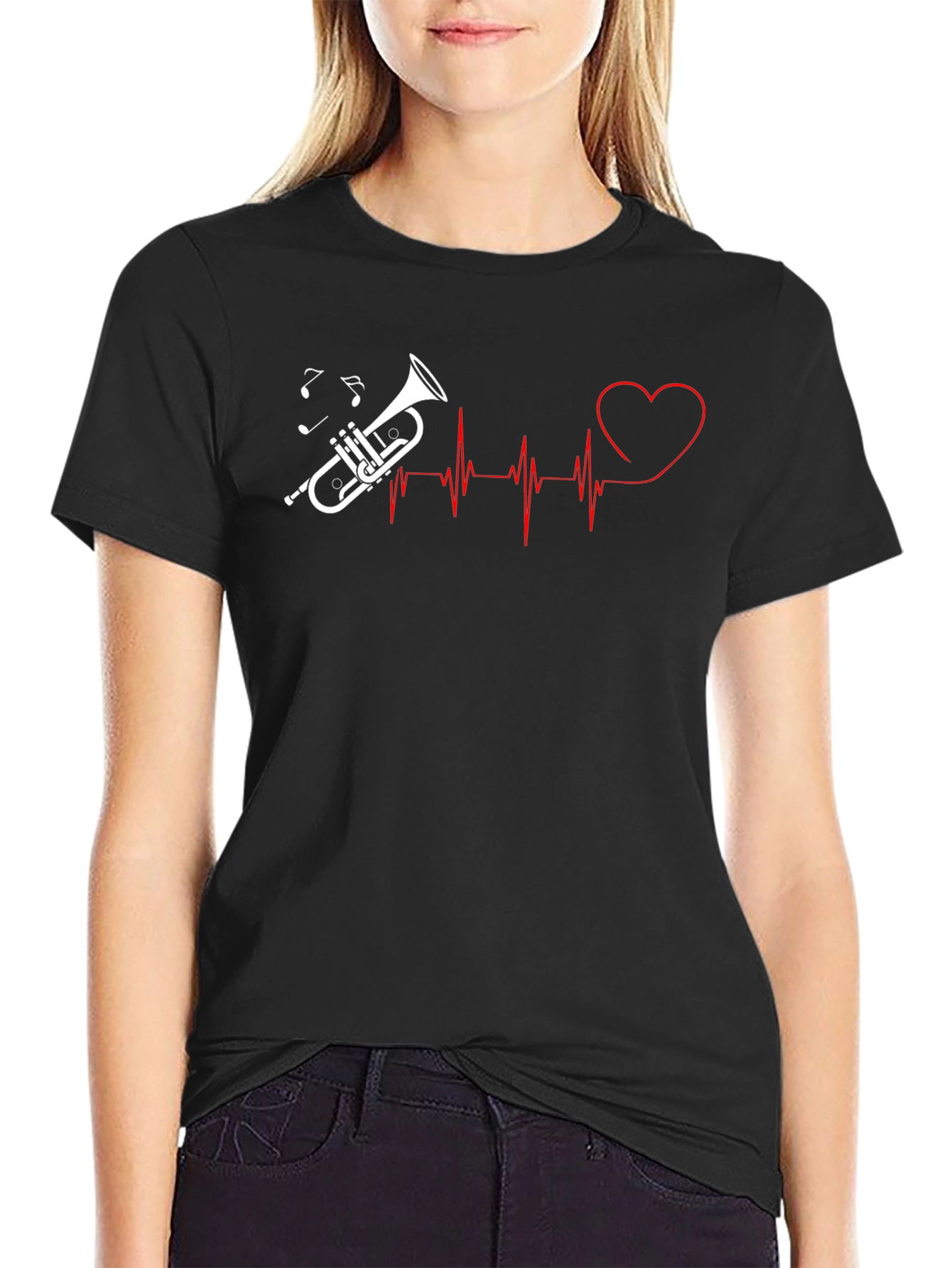 Black Music Heartbeat T-Shirt view 2
